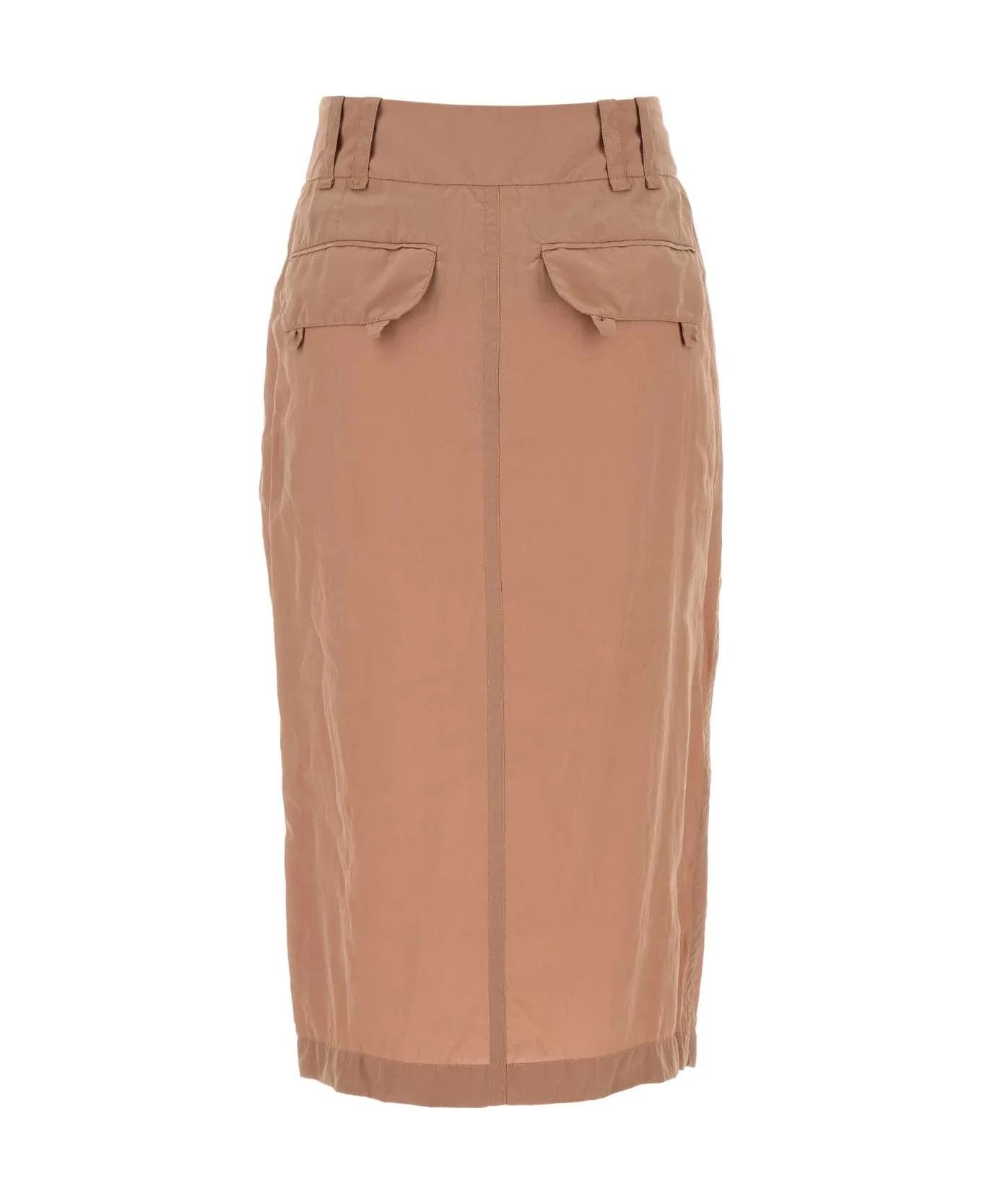 Saint Laurent Paris o1bcso1str0426 Crepe Skirt in Brown Size 26" / US 2 / IT 38 - 2 Thumbnail