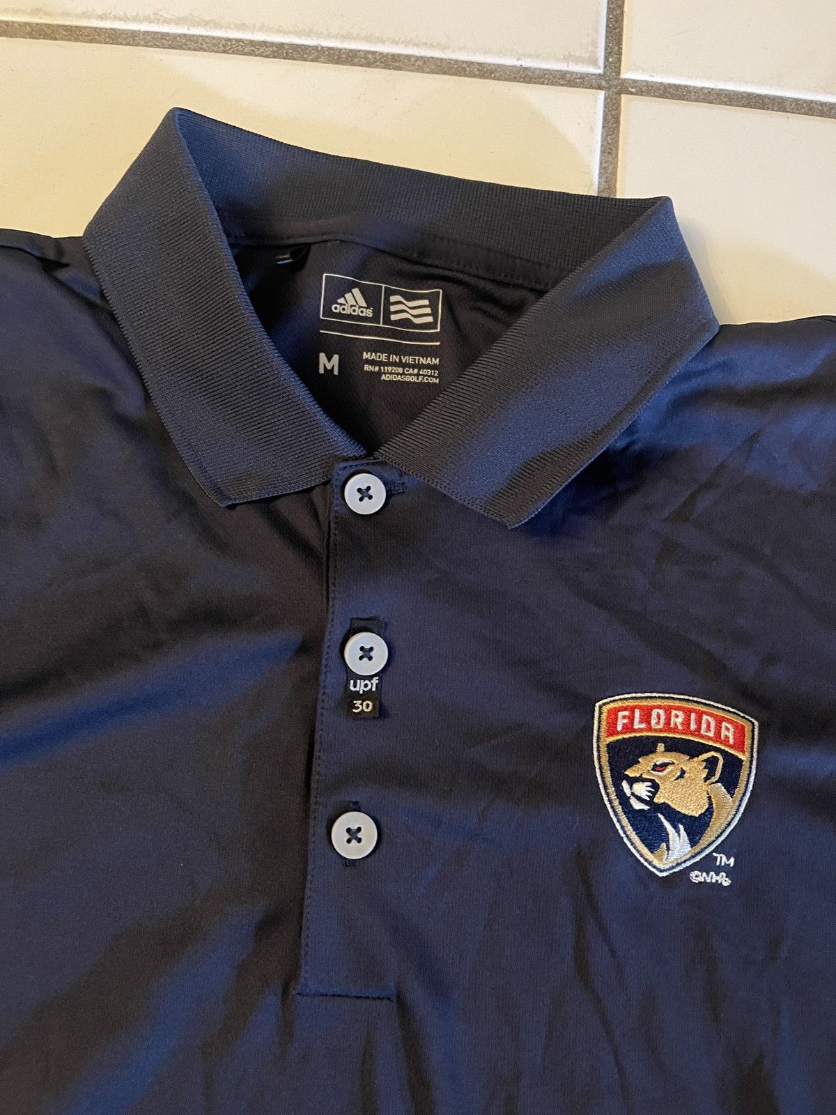 Adidas Florida Panthers Adidas Polo Shirt Mens Medium Navy Blue NHL Size US M / EU 48-50 / 2 - 2 Thumbnail