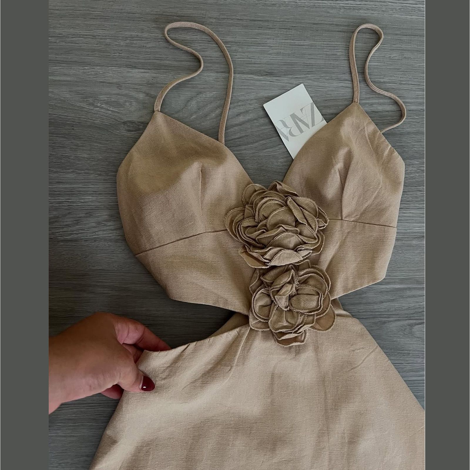 ZARA Linen-Blend Mini Dress NWT