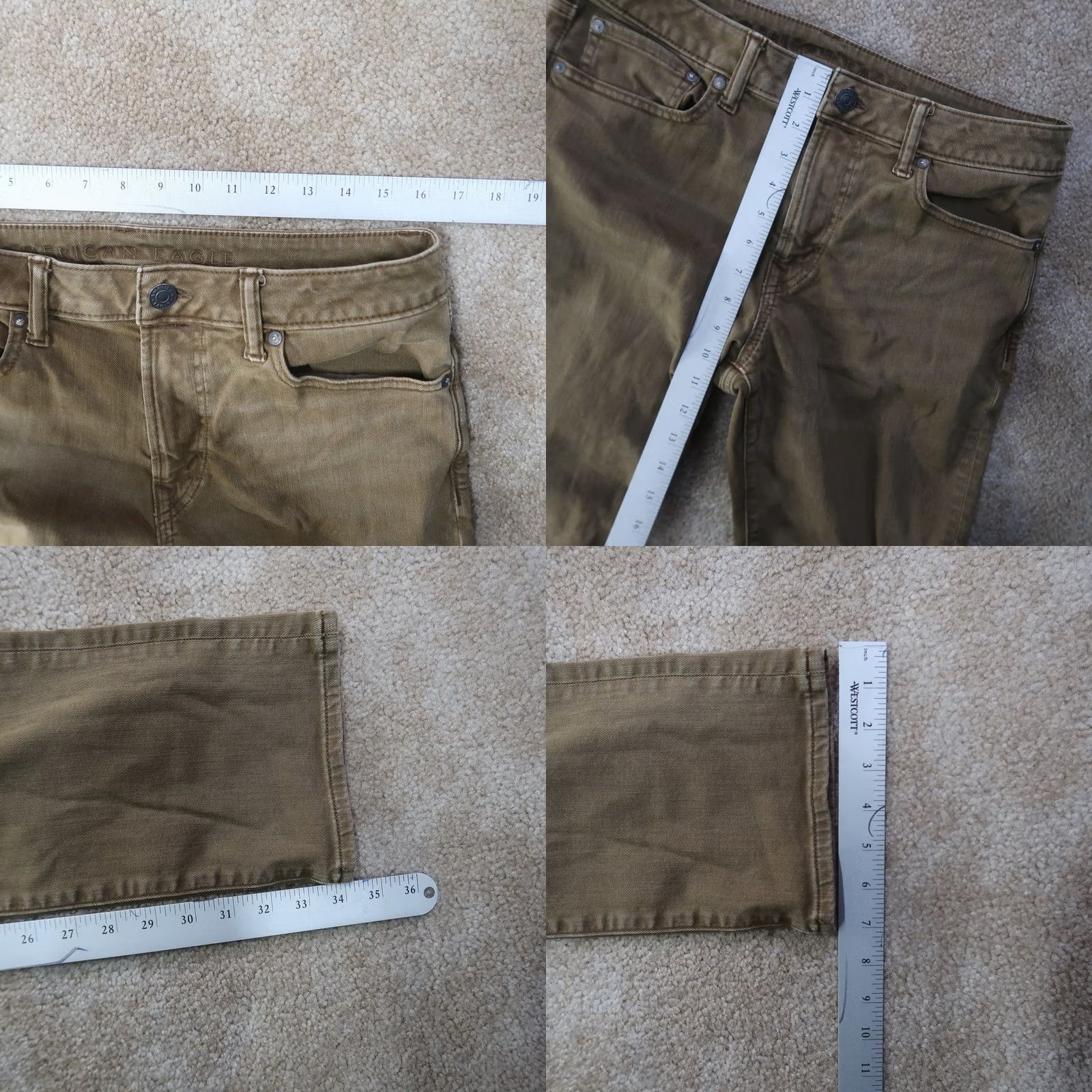 American Eagle Outfitters VINTAGE? No — American Eagle Slim Straight Jeans Mens 32x36 Brown Denim Airflex Distressed Slim 5-Pocket Cotton Blend Jeans Mens Brown Size US 32 / EU 48 - 8 Thumbnail