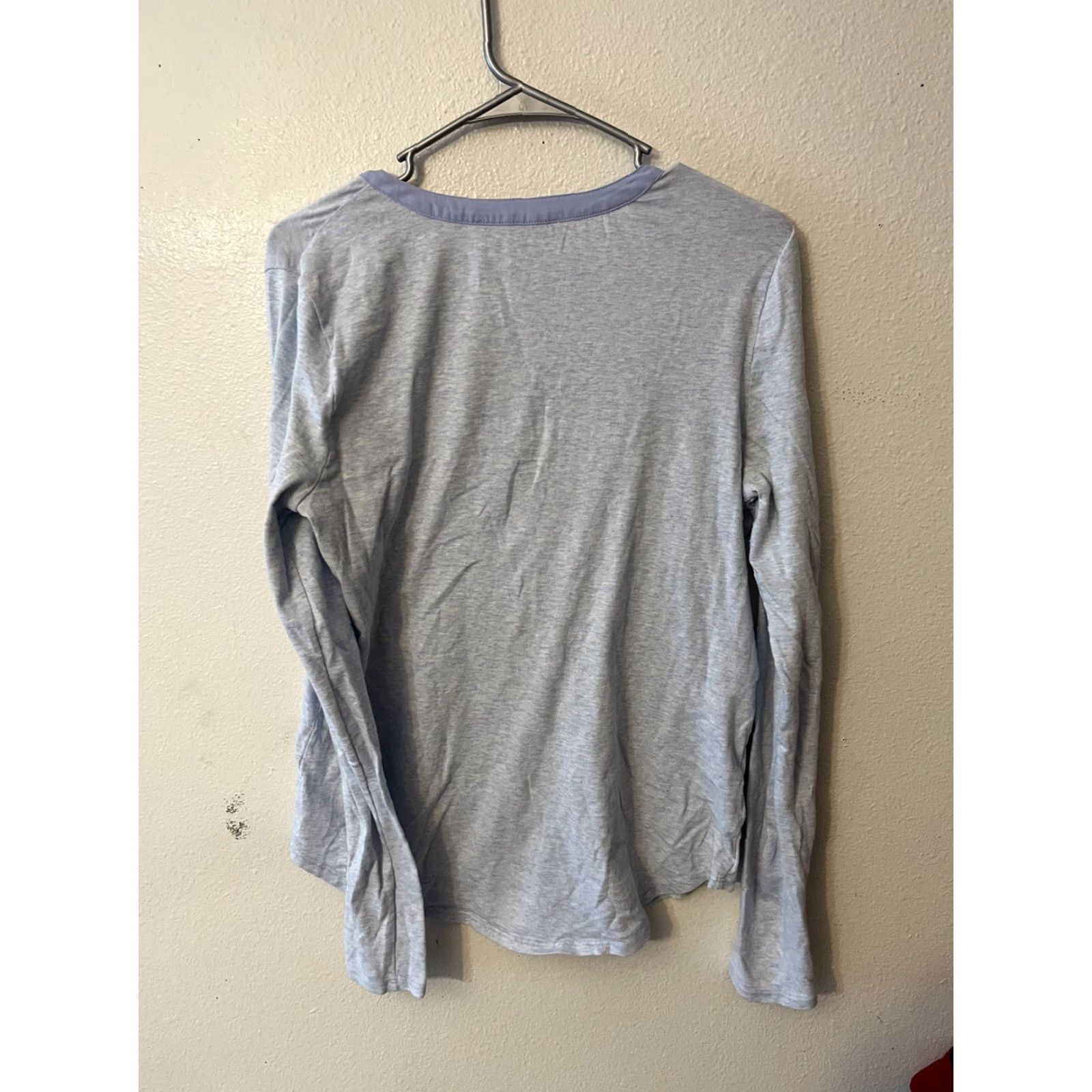 Loft LOFT Light Blue Long Sleeve Blouse - Medium - Cotton Blend - Women's Shirt - Casual Top - Solid - Regular Fit - Modern Blouse Size M / US 6-8 / IT 42-44 - 3 Thumbnail