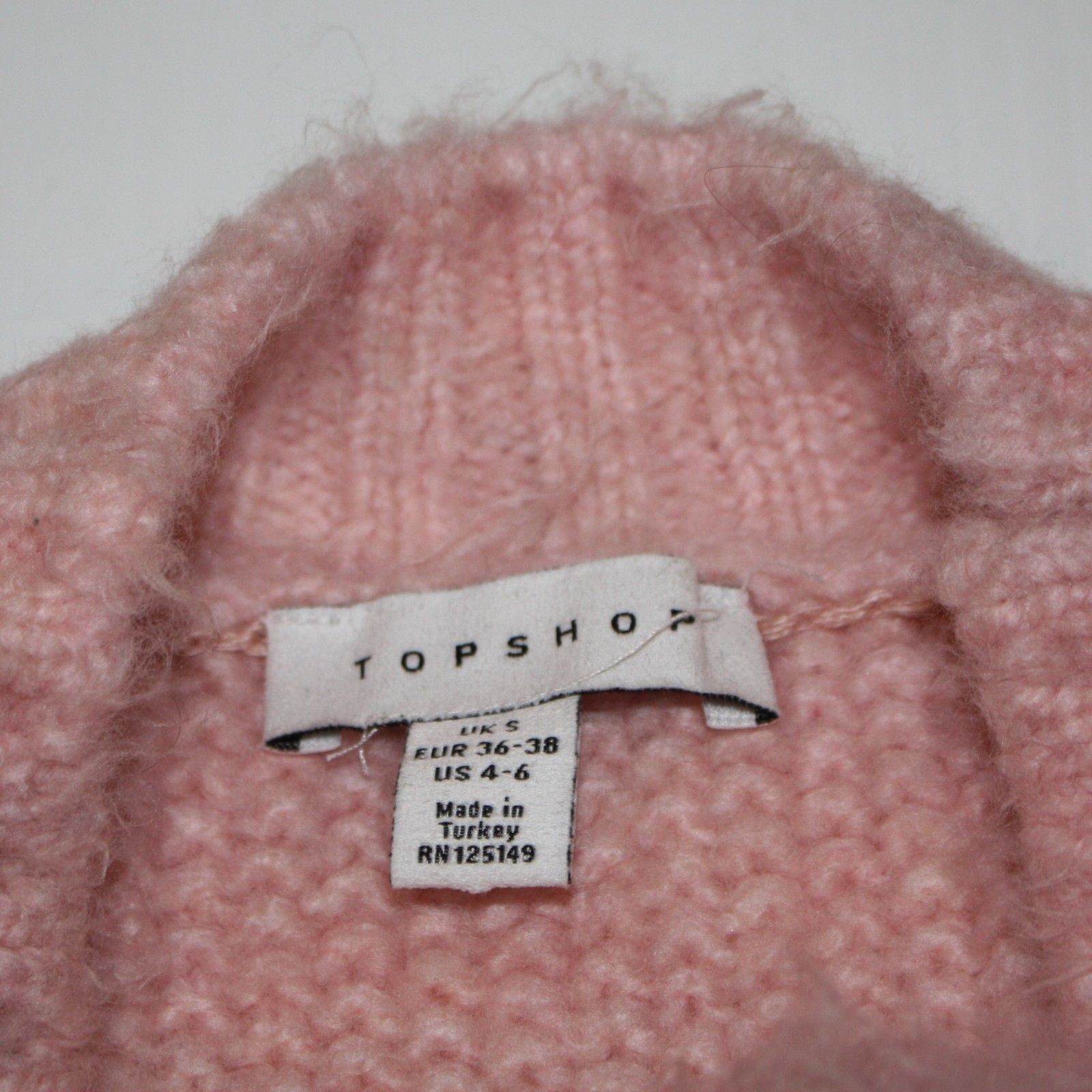 Topshop Crop Balloon Sleeve Sweater in Pink & size Small or US 4-6 Size S / US 4 / IT 40 - 6 Thumbnail