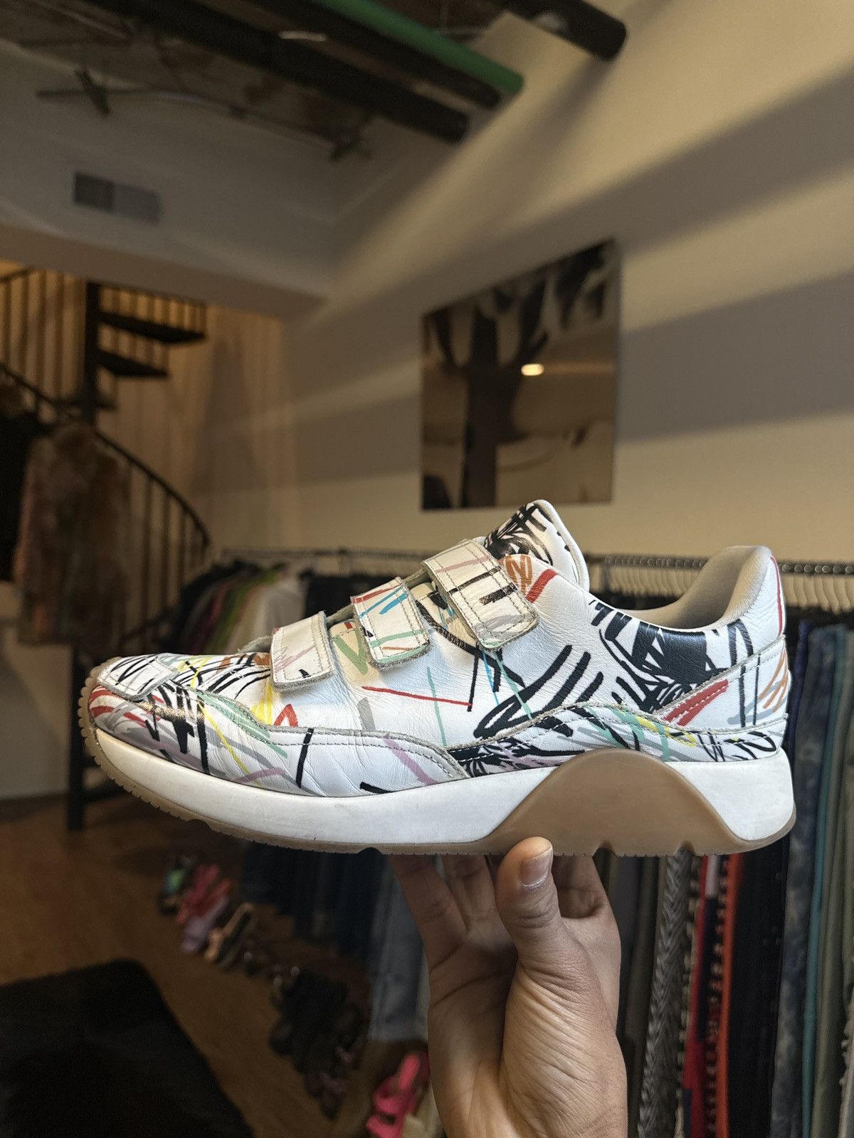 Dior × Kris Van Assche $1,500 SS15 runway Scribble velcro strap sneaker Size US 10 / EU 43 - 1 Thumbnail