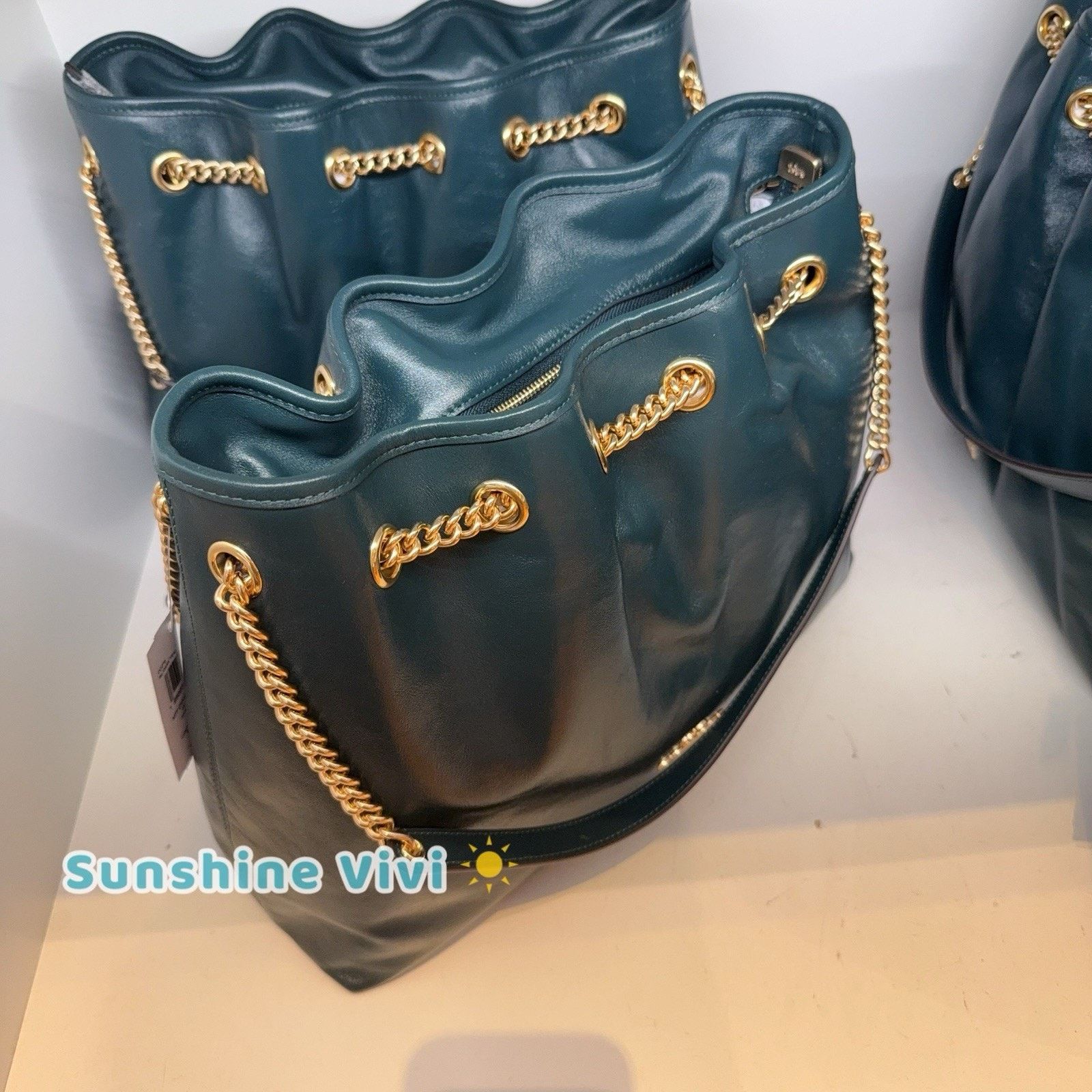 Coach NWT COACH CCZ79 Evelyn Shoulder Bag Leather DARK TEAL Size ONE SIZE - 4 Thumbnail