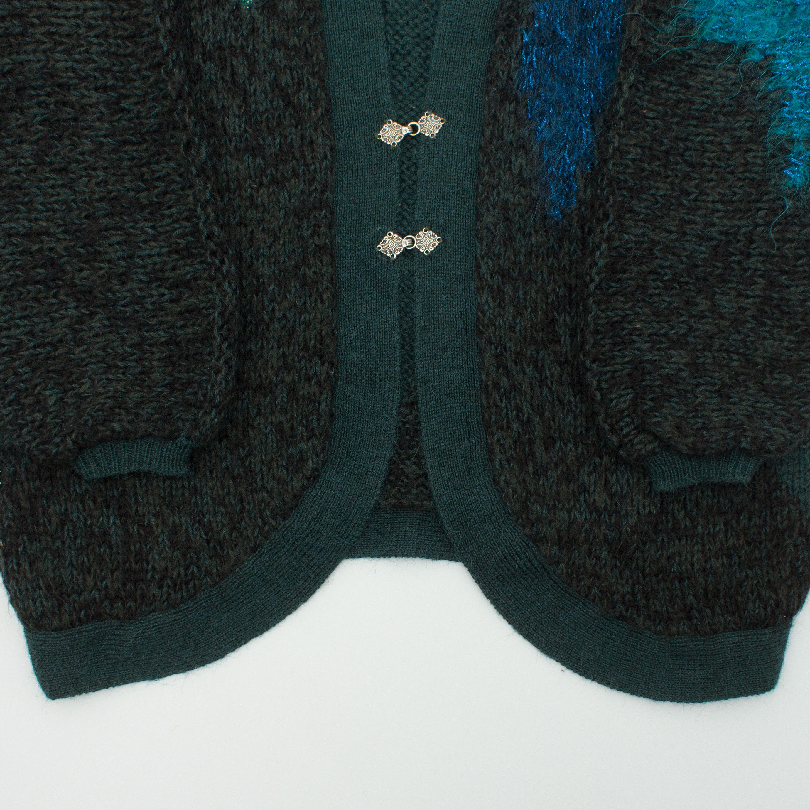 Versace Vintage Handmade Mohair Cardigan Gianni Versace Yarn Tag 80s Size ONE SIZE - 14 Thumbnail