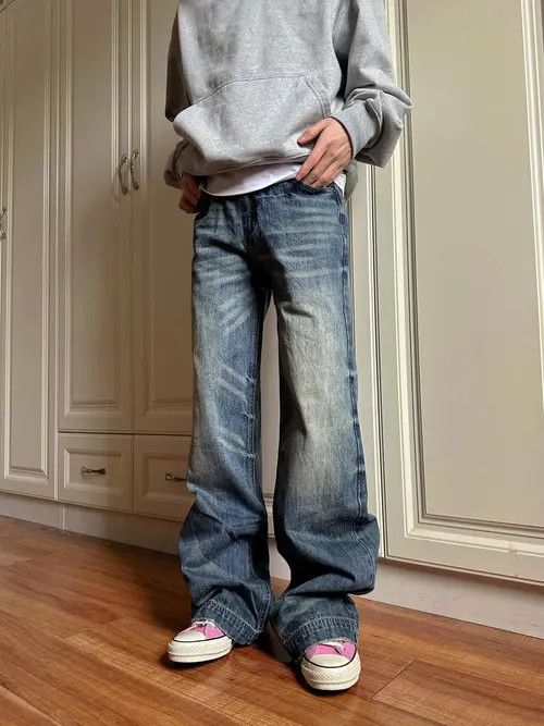 Vintage Ishiguro x Kumi Stylish Baggy Denim Jeans - Vintage Blue Size US 32 / EU 48 - 5 Thumbnail
