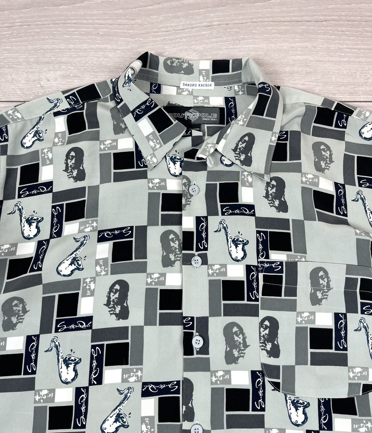 Southpole Southpole Vintage 00s Monogram Jazz Rap Oversized Shirt Size US XL / EU 56 / 4 - 6 Thumbnail