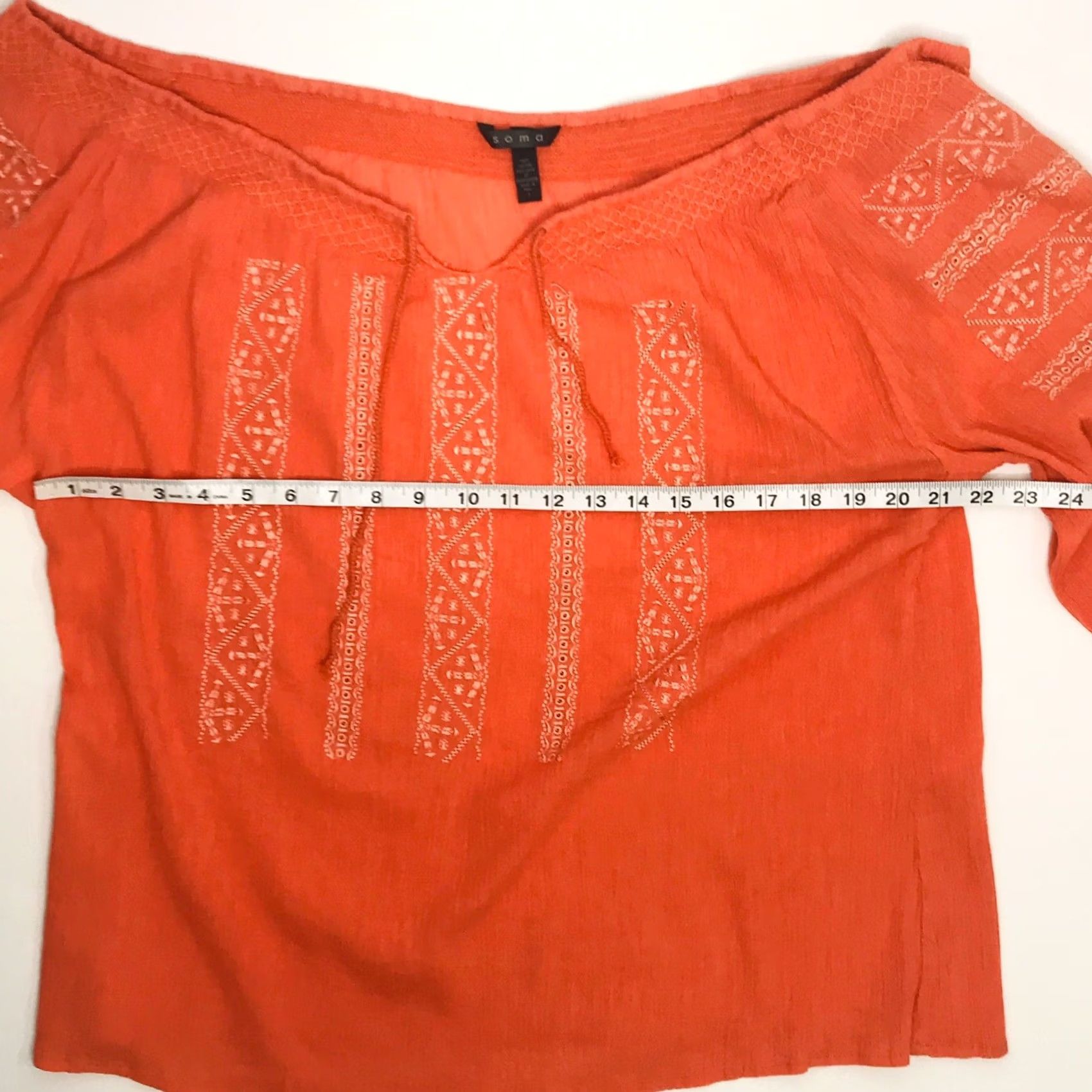Vintage Soma Womens Small 1 Orange Embroidered Relaxed Fit Casual Travel Size S / US 4 / IT 40 - 4 Thumbnail