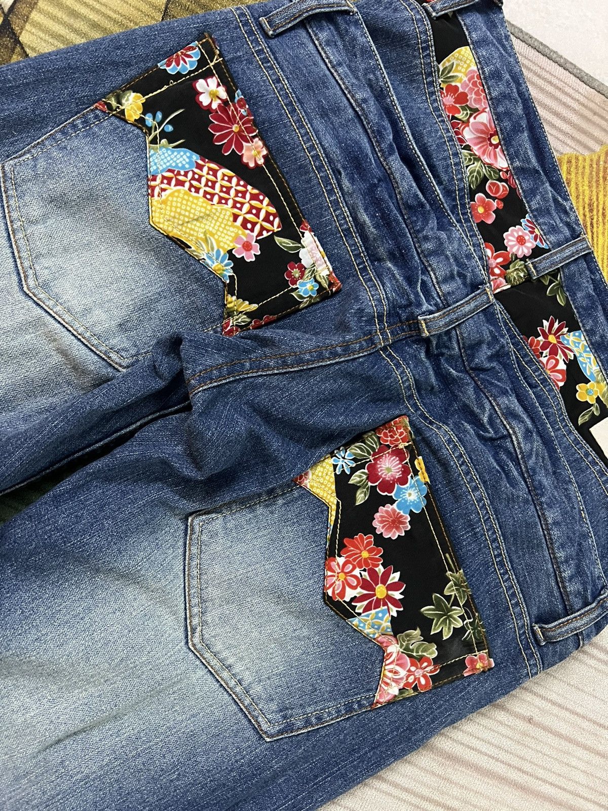 Japanese Brand DOMINATE HANDCRAFTED DOUBLE WAIST FLOWER JEANS RARE Size US 30 / EU 46 - 9 Thumbnail