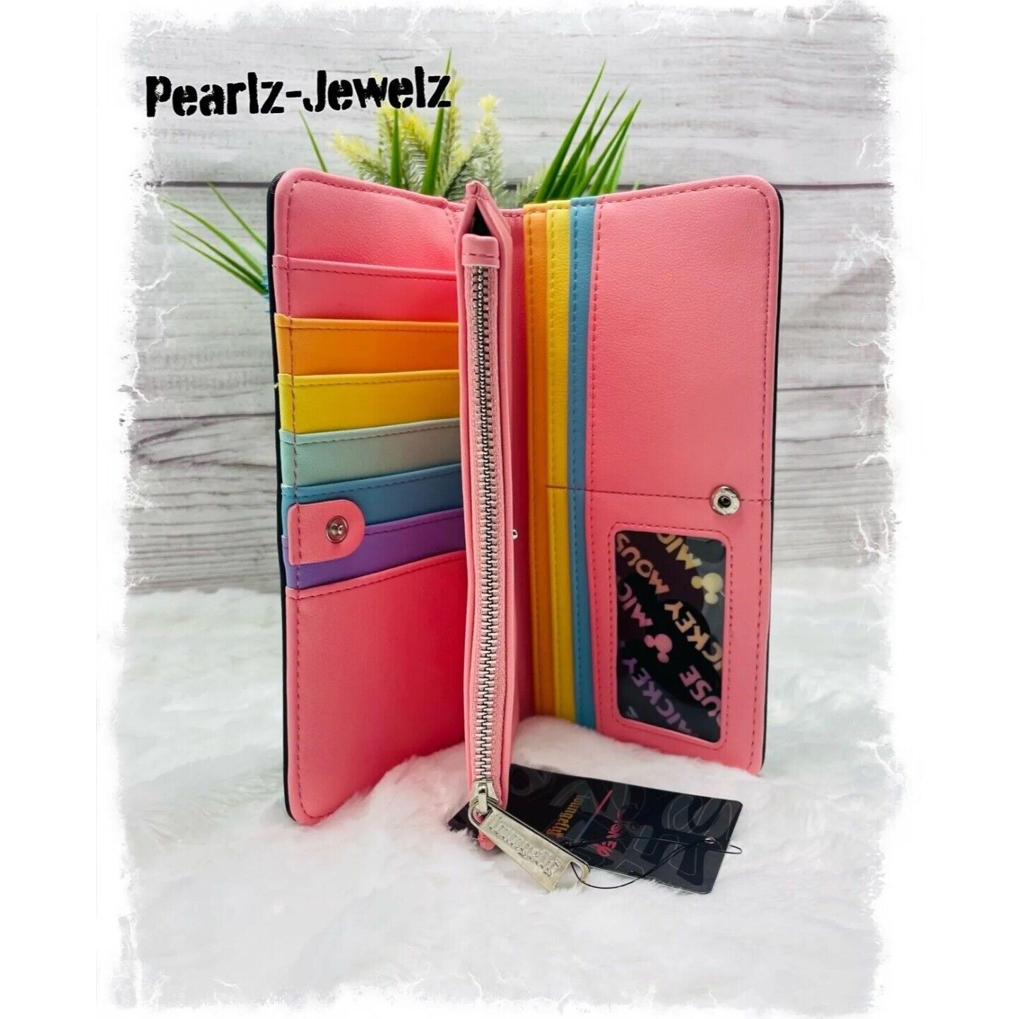 Disney Loungefly Disney Mickey Mouse Pastel Rainbow Wallet NWT Size ONE SIZE - 3 Thumbnail
