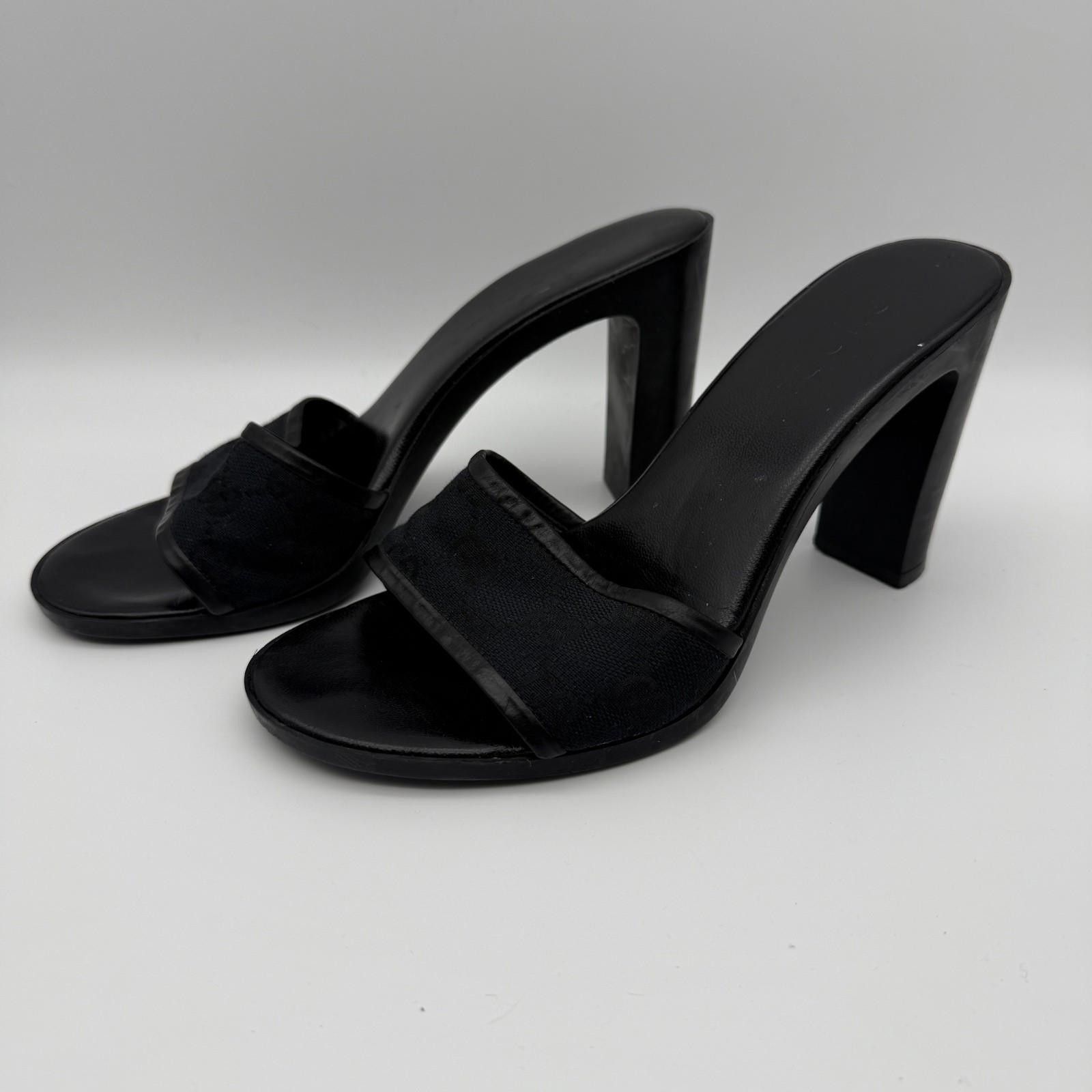 Gucci 90’s Y2K Tom Ford Gucci Heels Size 7 Black Canvas Leather Size US 6.5 / IT 36.5 - 1 Thumbnail