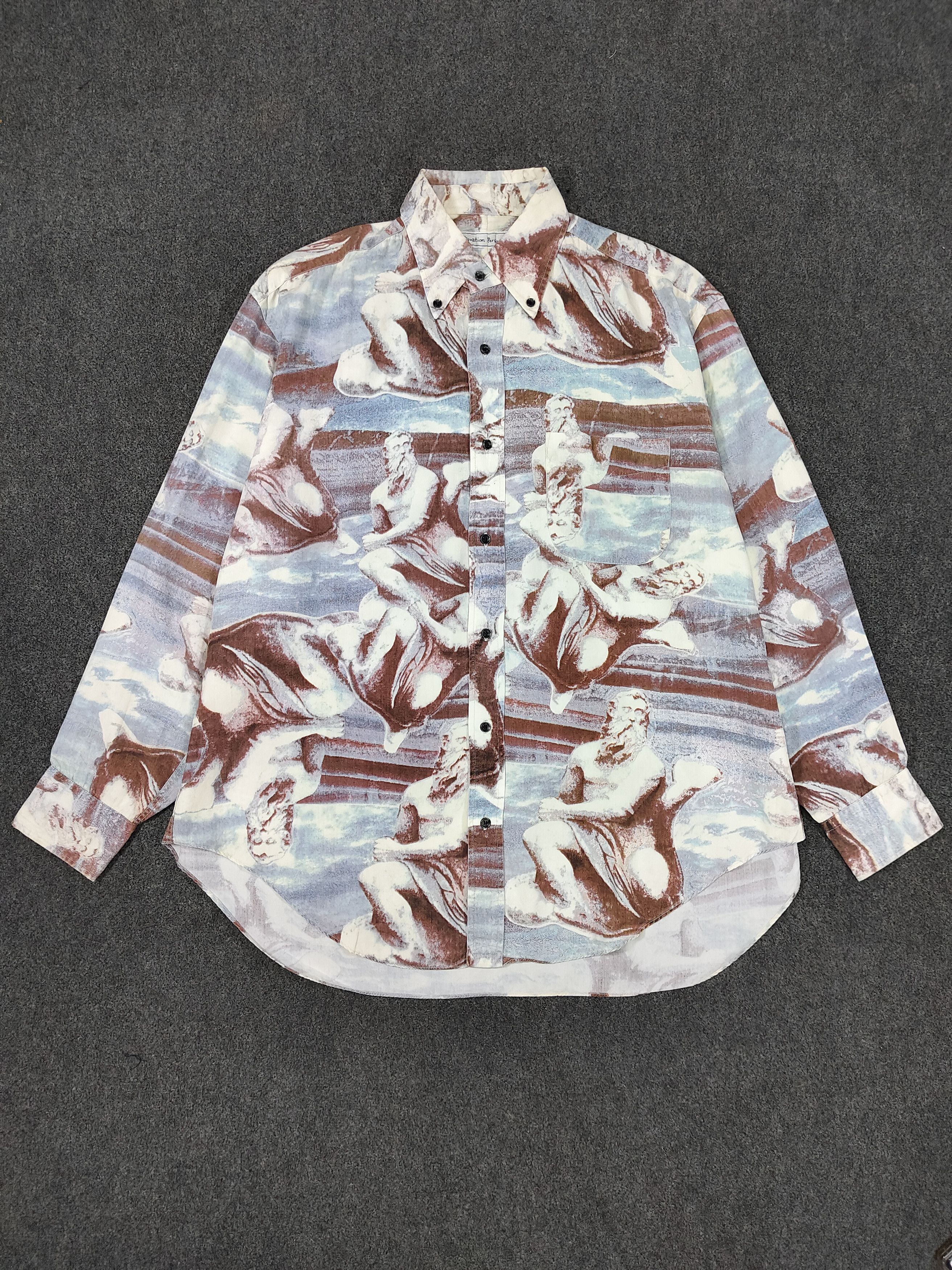 Japanese Brand 90s Equation Personnelle🇯🇵 Classical Sculptural Art Rayon Size US L / EU 52-54 / 3 - 1 Thumbnail