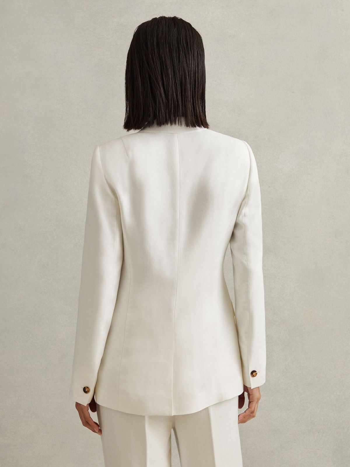 Reiss Reiss Willow Regular Linen Blend Double Breasted Blazer Size M / US 6-8 / IT 42-44 - 5 Thumbnail