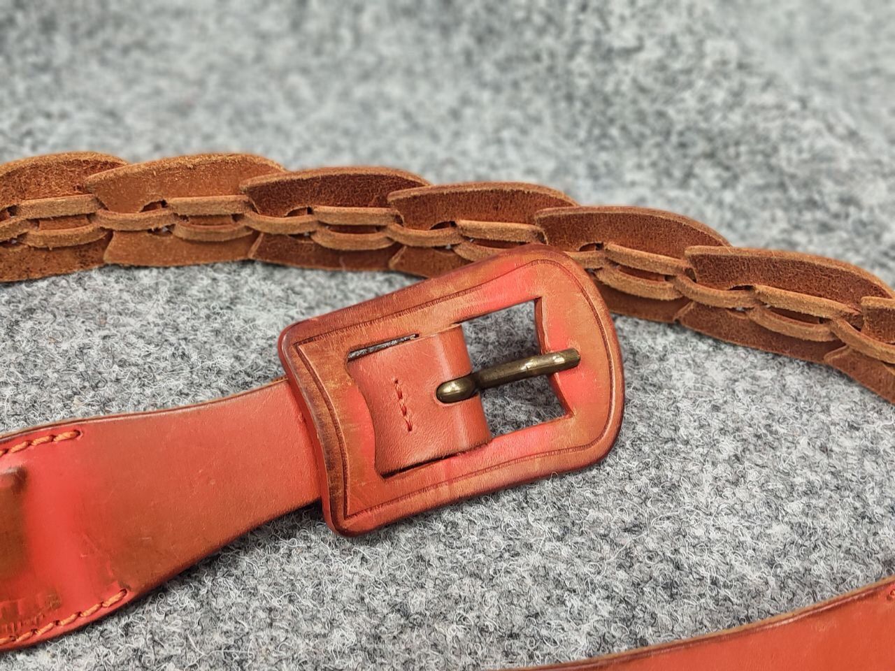 Diesel Vintage Diesel Brown Leather Braided Orange belt Y2K Style Size ONE SIZE - 11 Thumbnail
