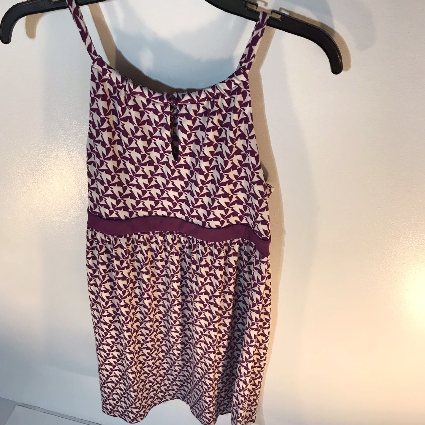 Loft LOFT Purple/White Strappy Halter Sundress Women Size S Knee-Length Geometric Size S / US 4 / IT 40 - 3 Thumbnail