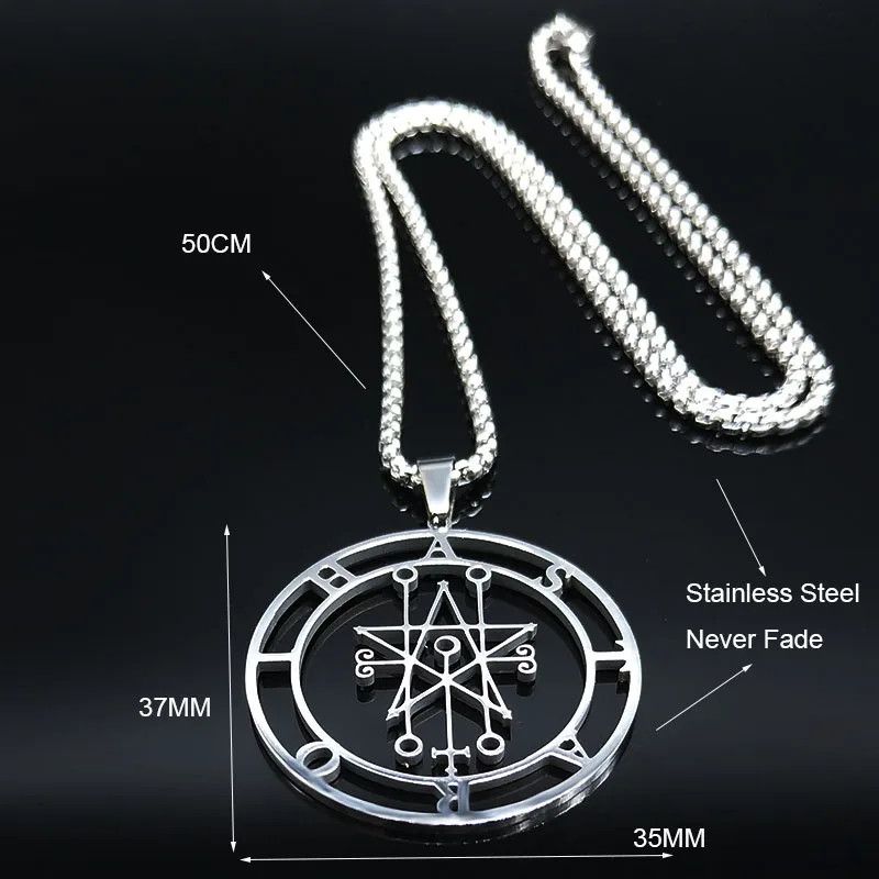 Jewelry Astaroth Sigil Goetia Pendant Necklace Emblem Talisman Size ONE SIZE - 6 Thumbnail