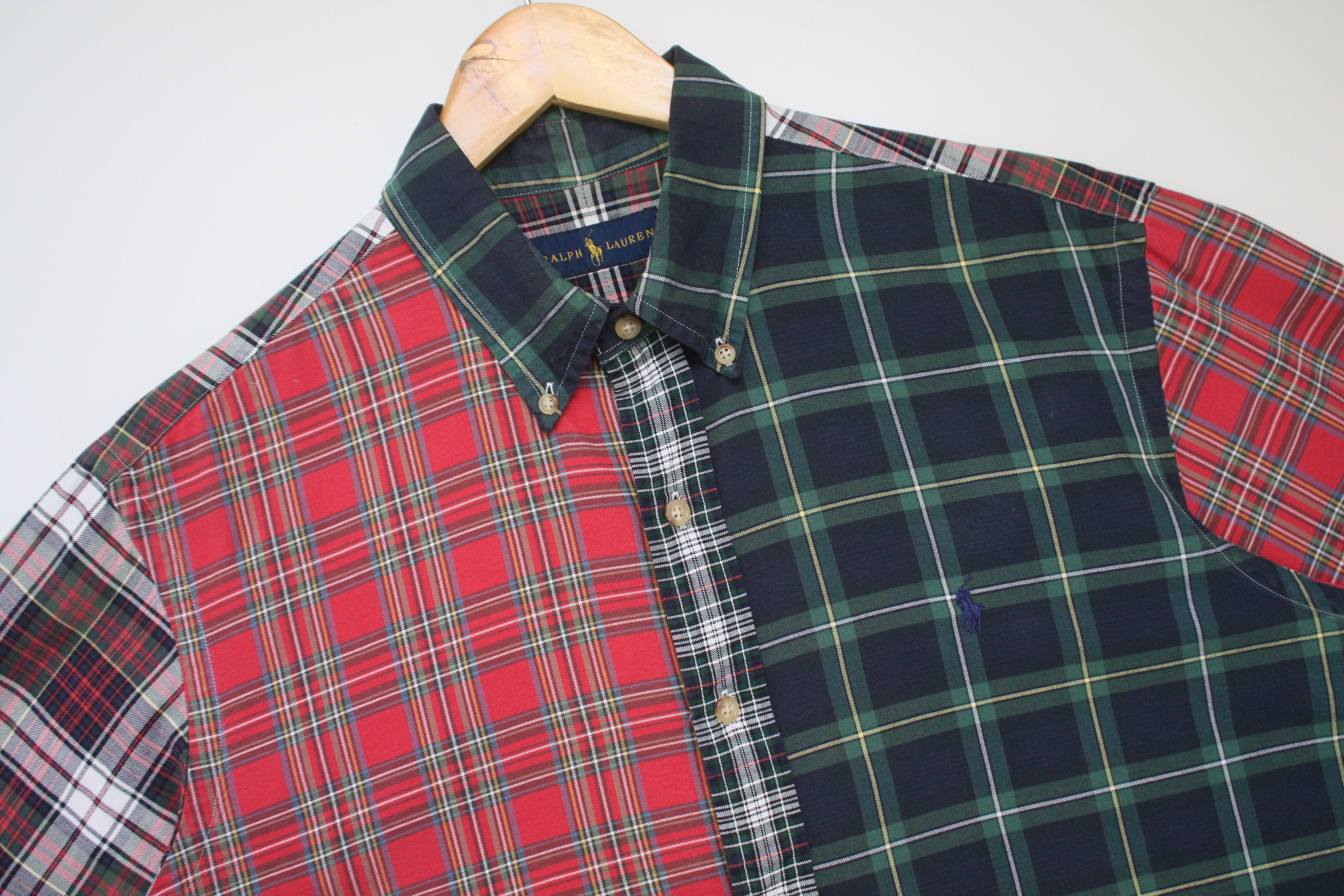 Ralph Lauren Ralph Lauren Patchwork Checkered Shirt Men's Large Size US L / EU 52-54 / 3 - 4 Thumbnail