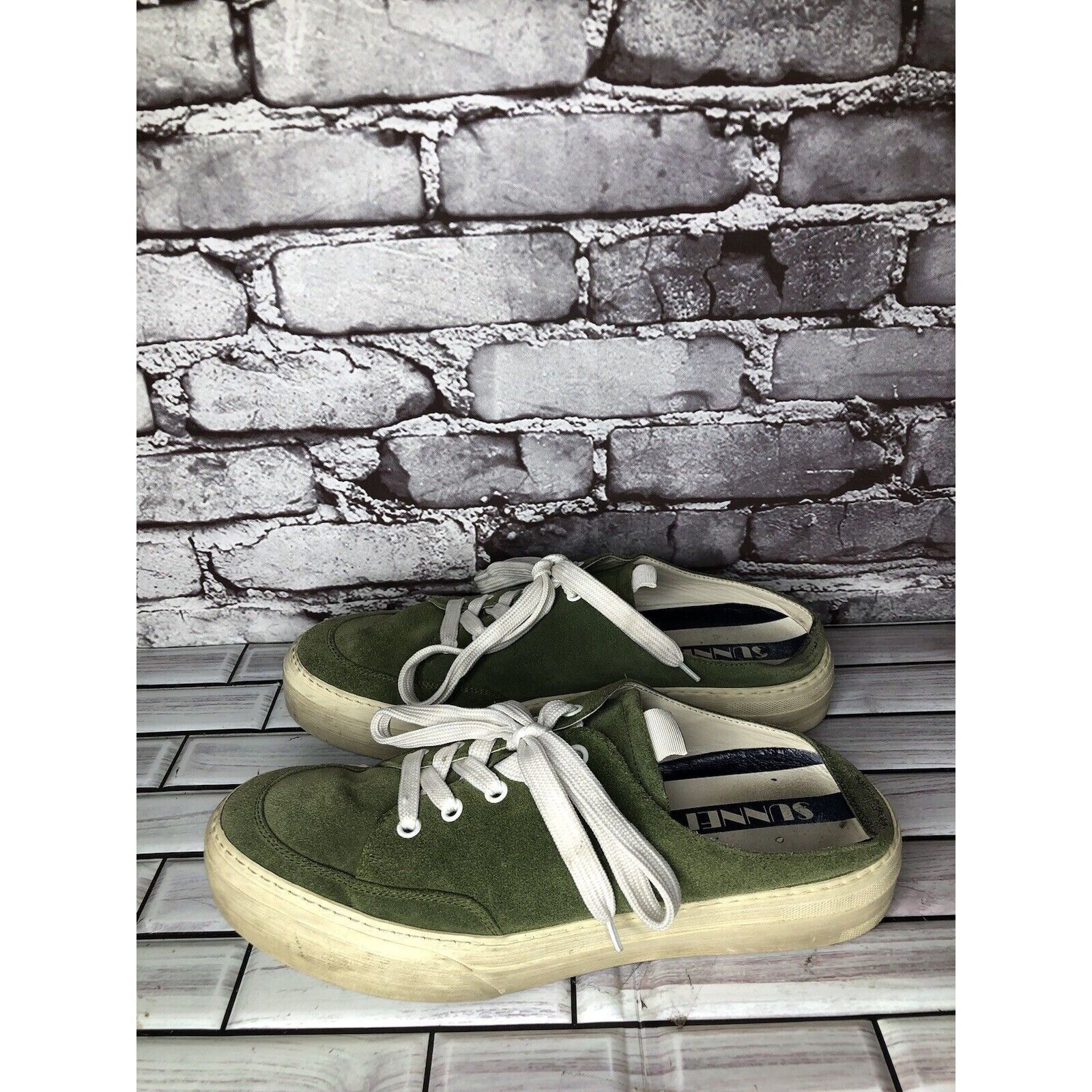 Sunnei Sunnei Green Suede Leather Slip On Lace Up Comfort Shoes Wom Size US 11 / IT 41 - 18 Thumbnail