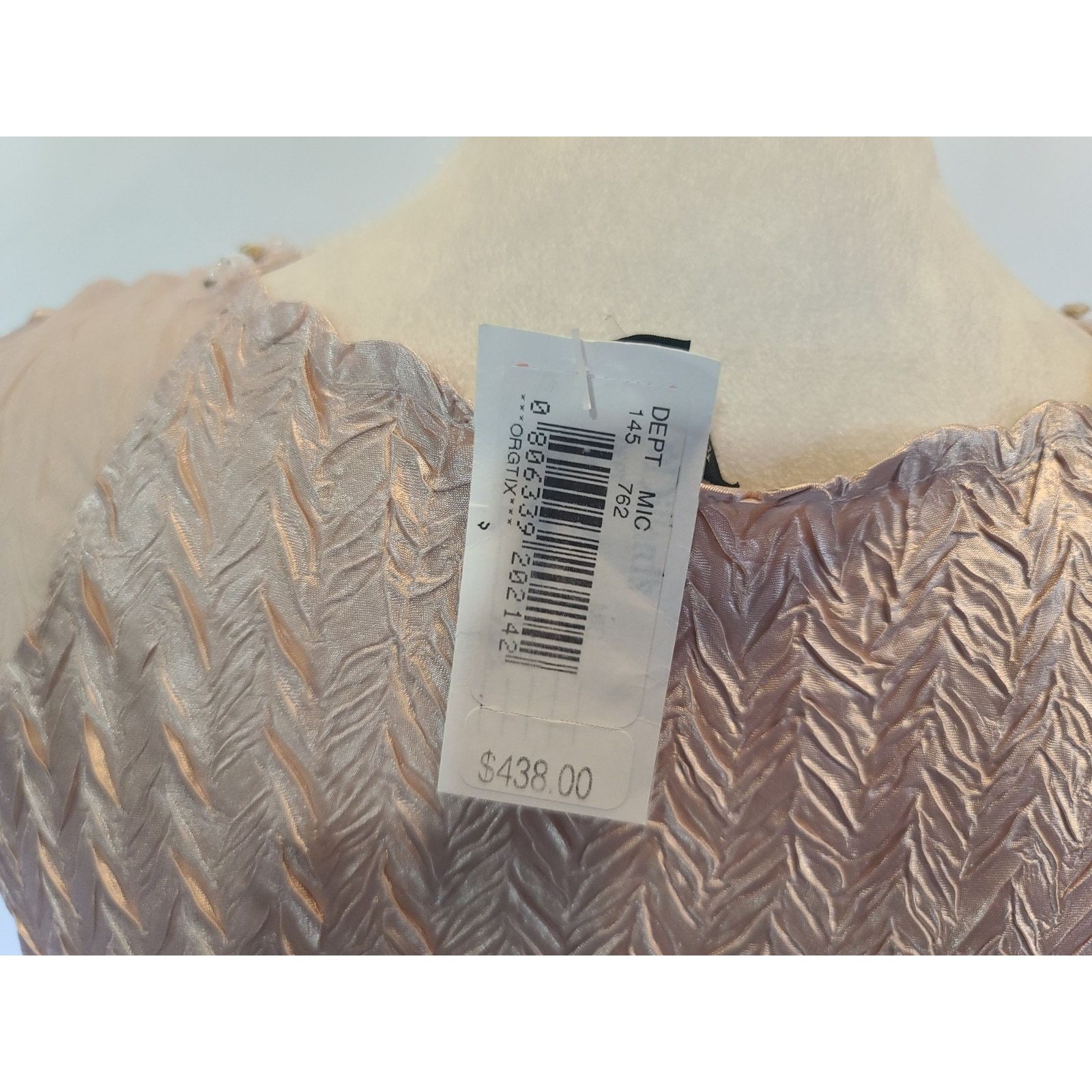 Other New W/Tag Komarov Womens Tan Silk Beaded Midi Dress Small Size S / US 4 / IT 40 - 6 Thumbnail