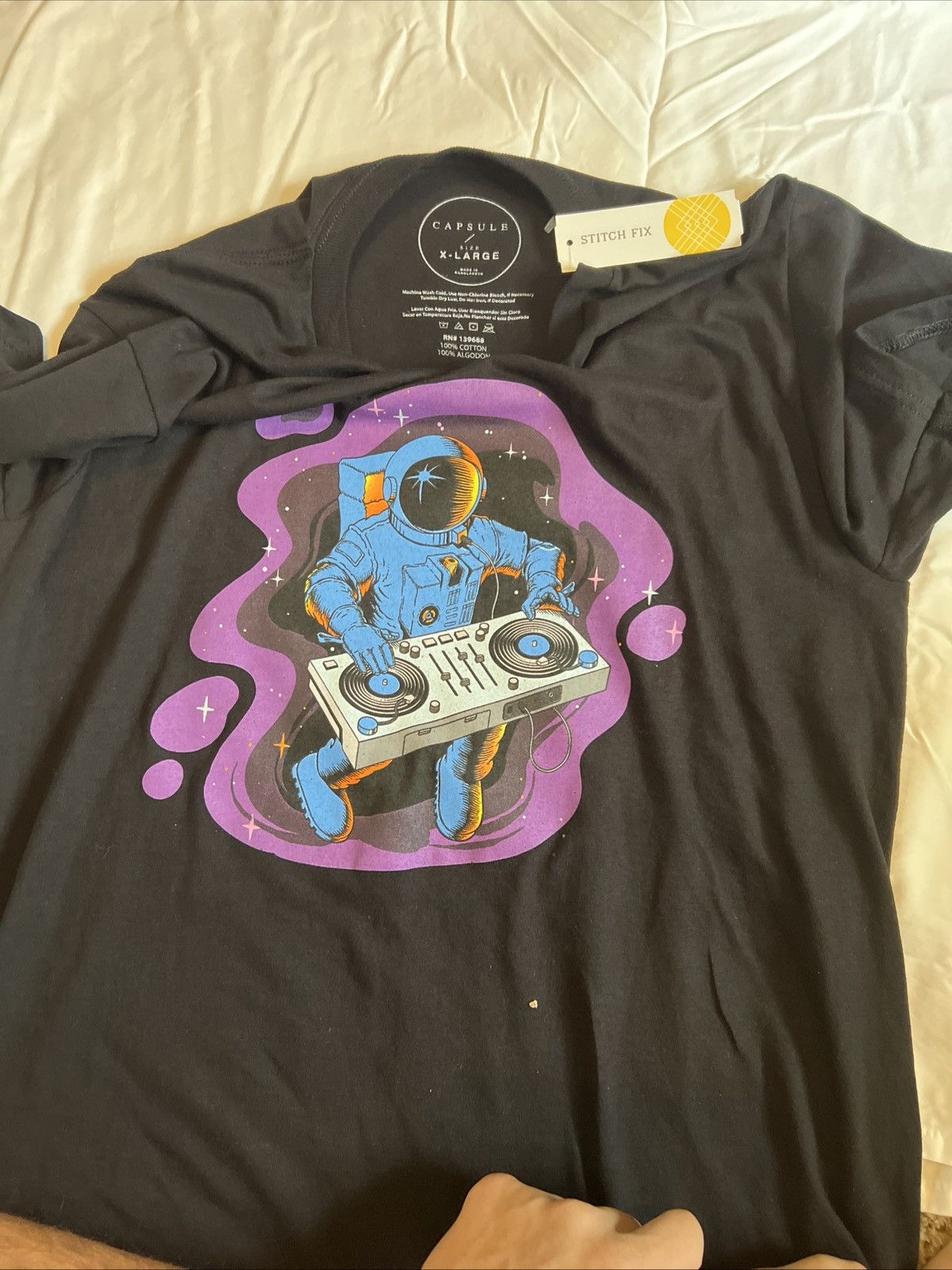 Capsule Black Astronaut DJ Graphic Tee (Stitch Fix Capsule) Size US XL / EU 56 / 4 - 3 Thumbnail
