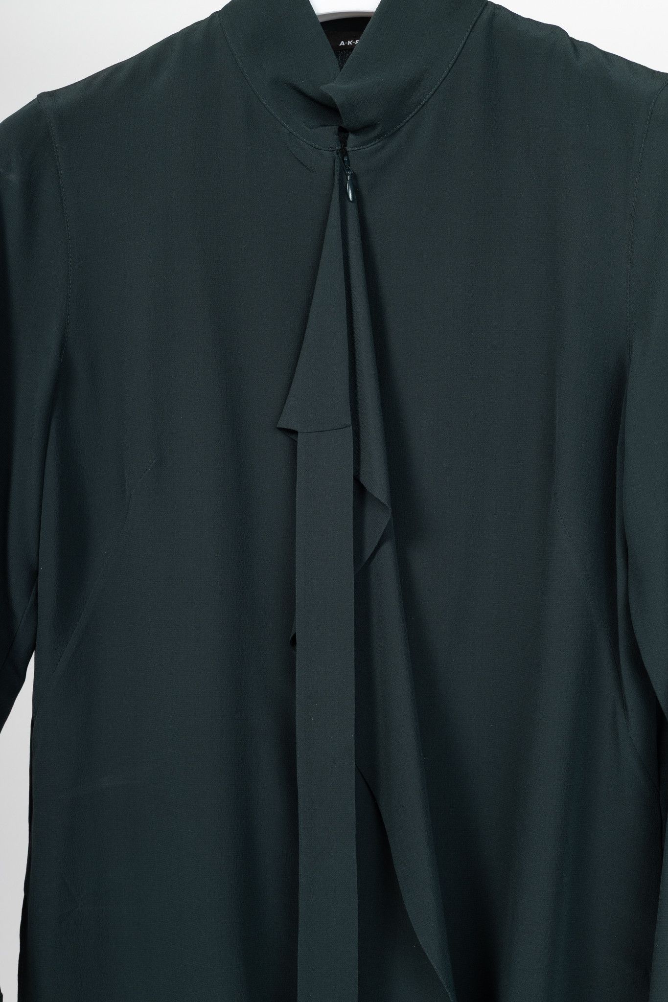 Akris Akris Green Silk-Crepe Draped Blouse Size M / US 6-8 / IT 42-44 - 7 Thumbnail