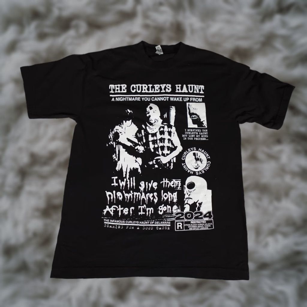 Vintage VINTAGE The Curleys Haunt Haunted House T-Shirt Mens M Horror Black Size US M / EU 48-50 / 2 - 1 Thumbnail