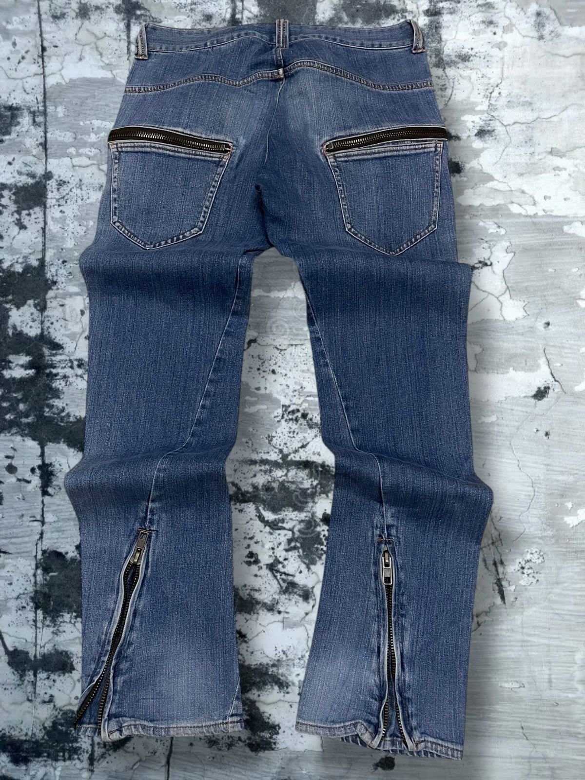 Vintage 1990s Japan Designer RageBlue Double Zip Blue Denim