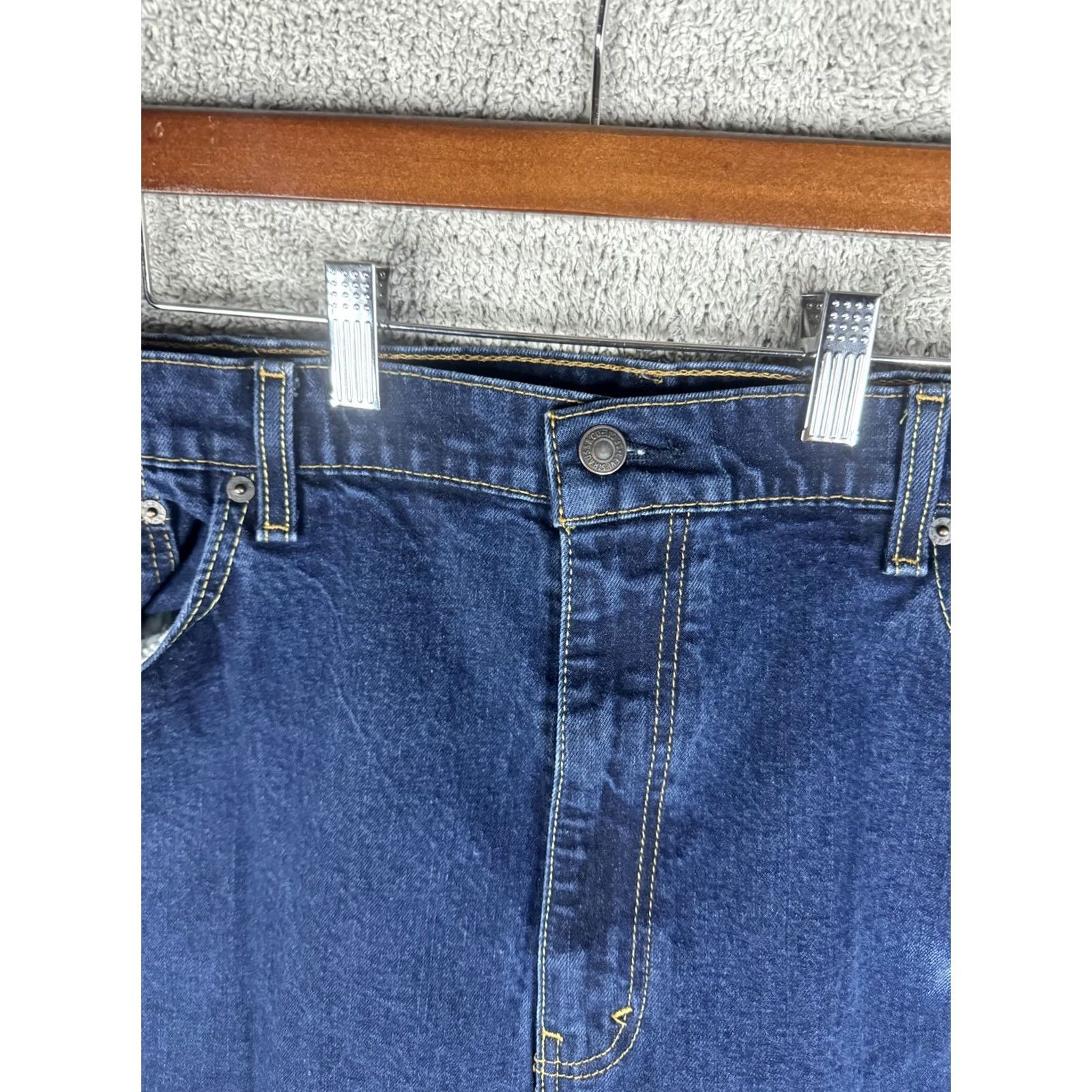 Levi's Levi's 550 Jeans Mens 44x29 Dark Blue Denim Relaxed Tapered Fit Size US 44 / EU 60 - 5 Thumbnail