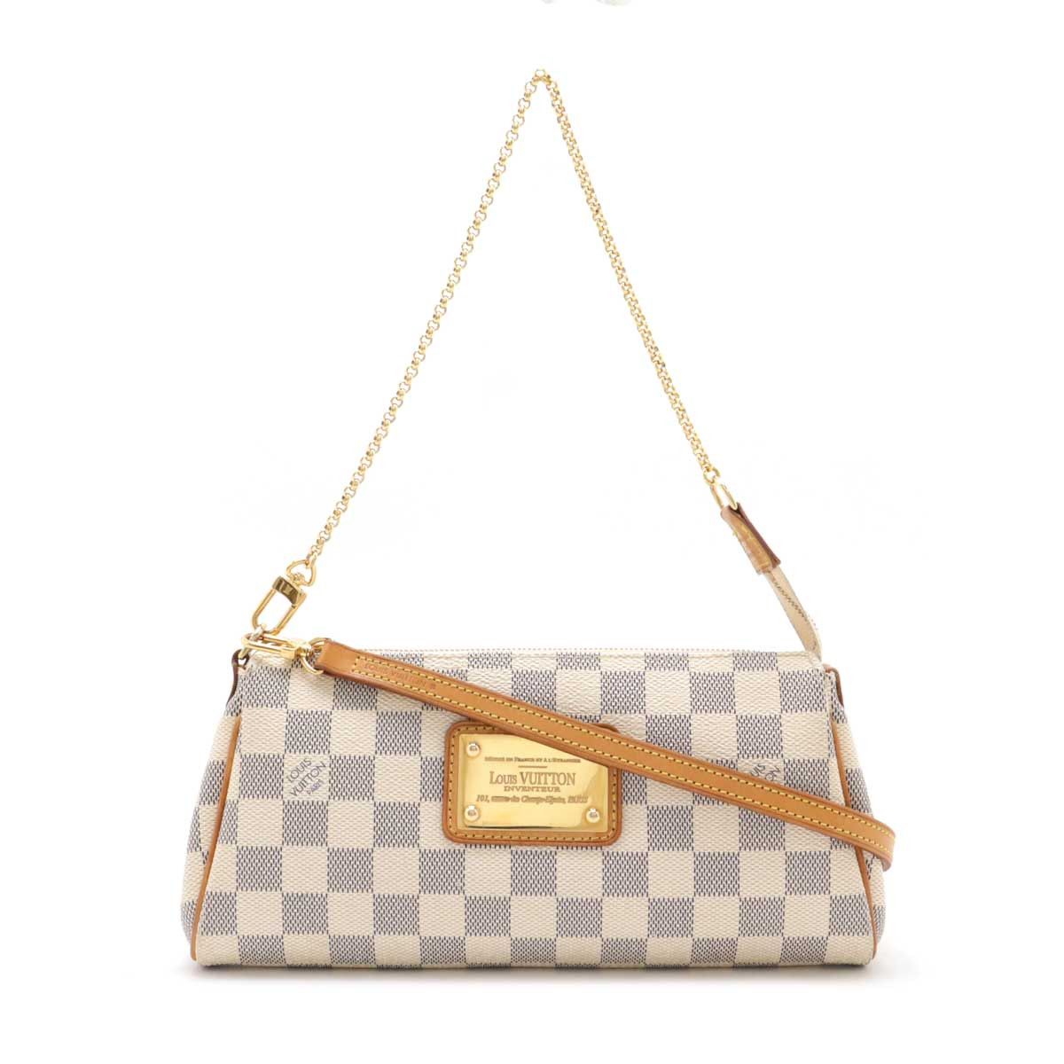 Louis Vuitton Louis Vuitton Louis Vuitton Damier Azur Eva 2way Chain Bag N55214 Canvas Shoulder Bag N55214 DUTY FREE for USA Size ONE SIZE - 1 Thumbnail