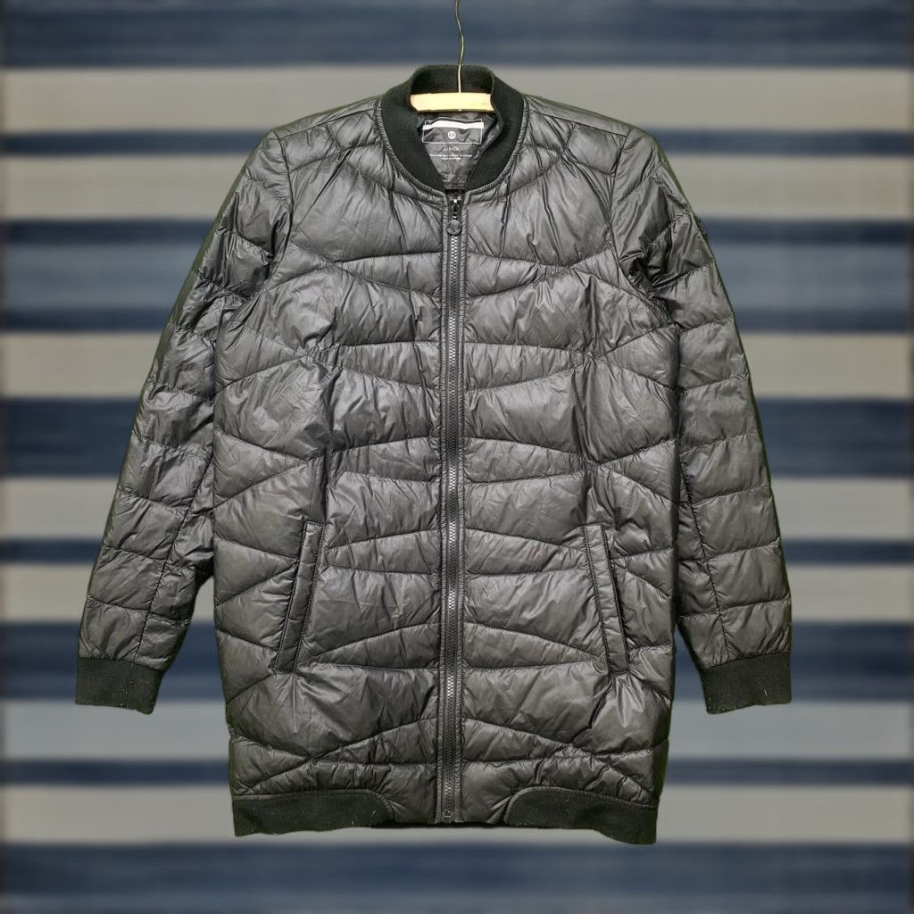 Vintage Bernardo Puffer Jacket Womens Small Down Fill Black Primaloft Full Zip Up Hiking Jacket Coat Zip Removable Hood Mid-Length Long Sleeve Nylon Lining Size S / US 4 / IT 40 - 1 Thumbnail
