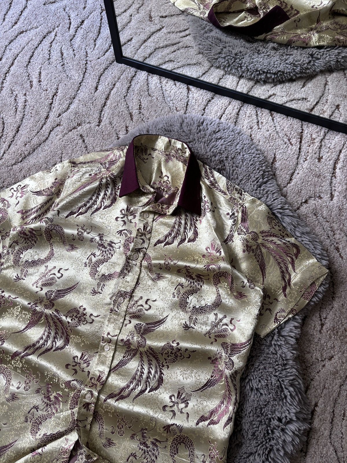 Japanese Brand × Vintage Vintage Japanese style GOLD Dragon rare shirt Size US L / EU 52-54 / 3 - 5 Thumbnail