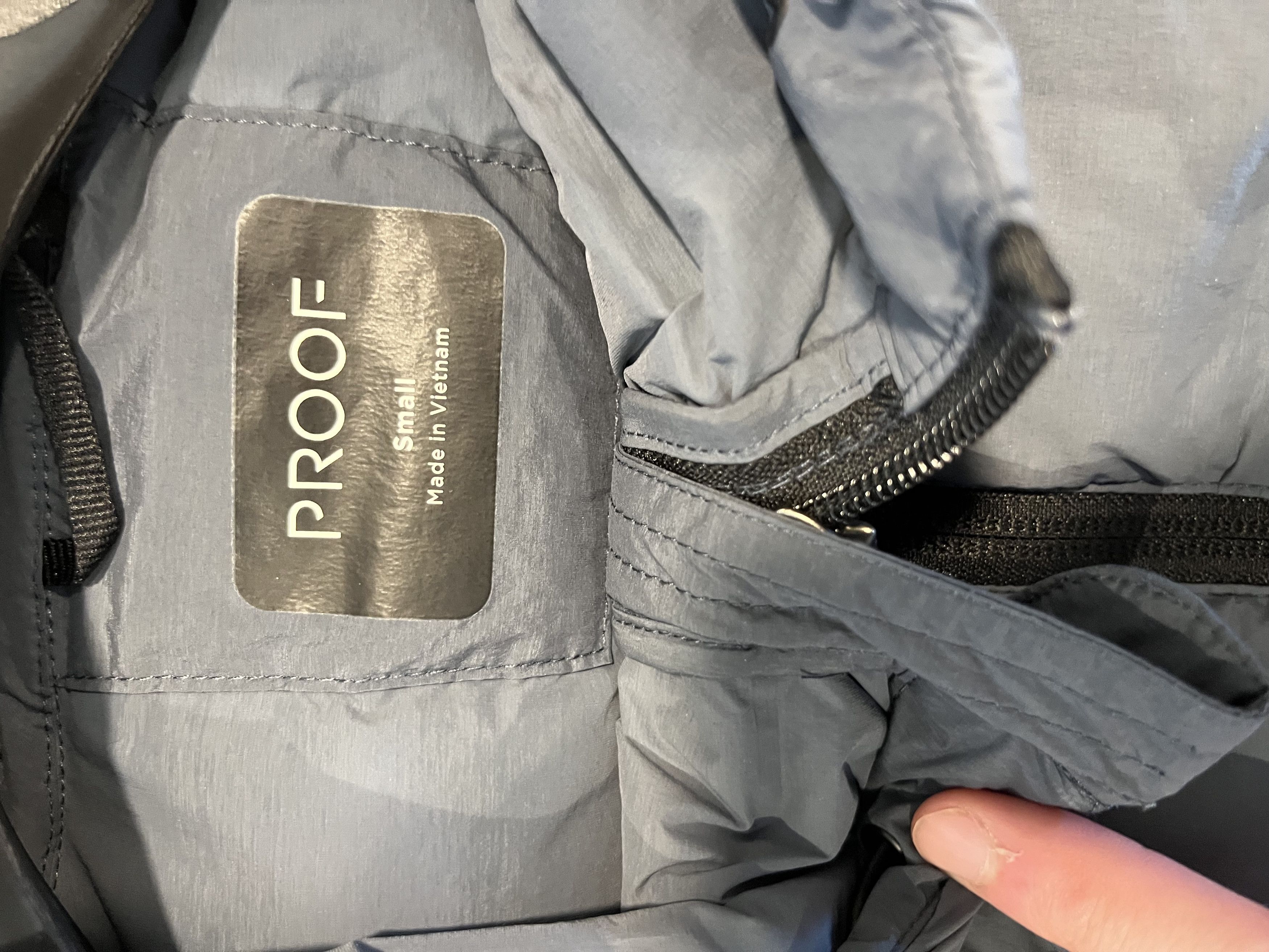 Huckberry Huckberry 'Stealth' 100% down/feathers hoodie - blue/grey Size US S / EU 44-46 / 1 - 3 Thumbnail