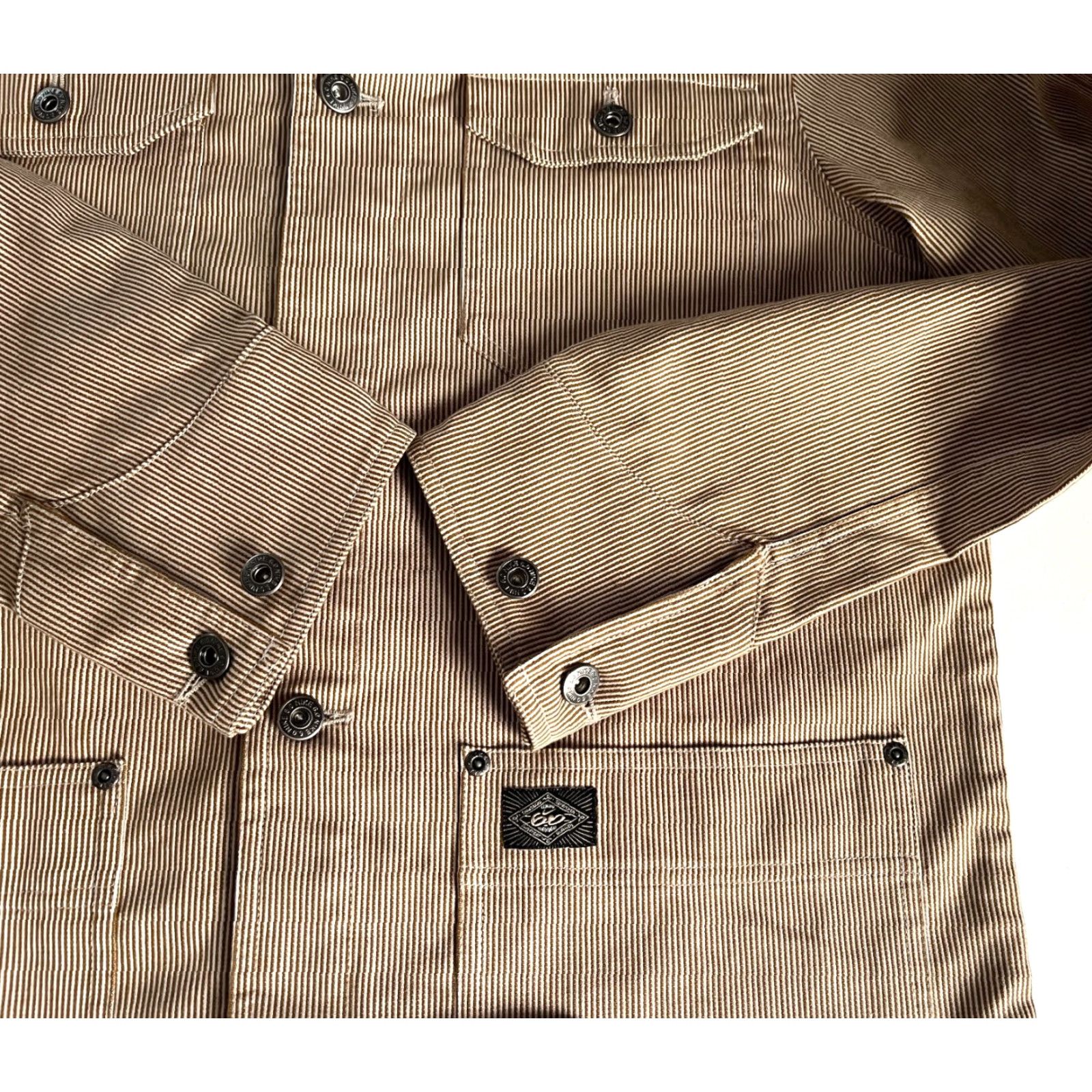 Nike Nike Vintage Men’s Jacket Skateboarding 6.0 Chore Sample Sz M Beige Striped Mid-Length Button Pocketed Size US M / EU 48-50 / 2 - 6 Thumbnail