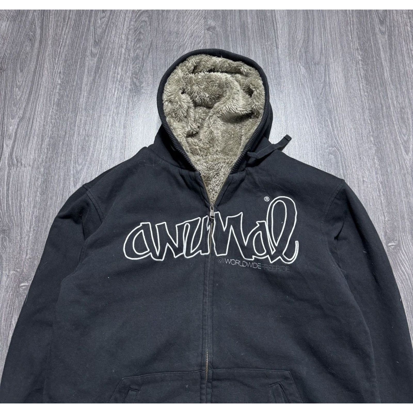Japanese Brand × Vintage 90s Vintage Crazy Faux Fur Zip Hoodie Size US XL / EU 56 / 4 - 2 Thumbnail