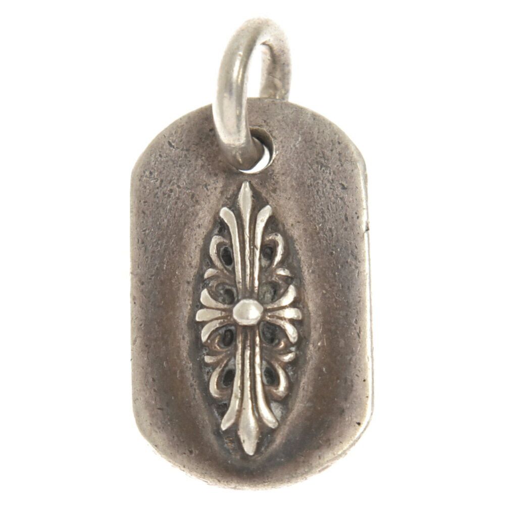 image of Chrome Hearts Raised Dog Tag Pendant in Silver, Men's