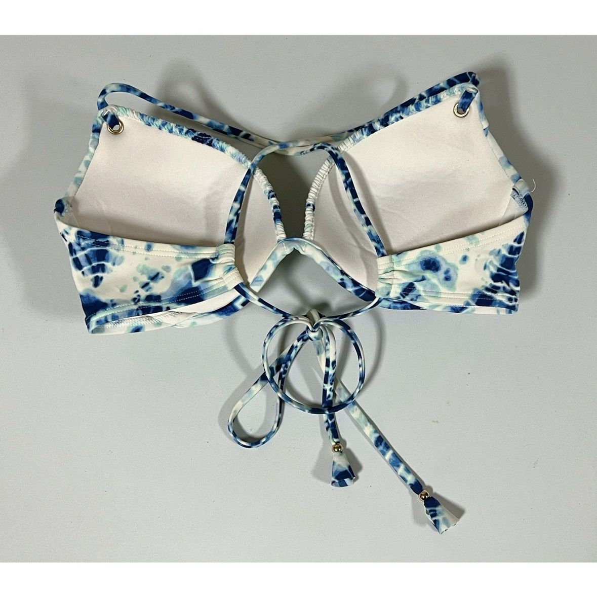 Victoria's Secret × Vintage Victoria’s Secret Tie Dye Bikini Top Bathing Suit 34C 🤍🩵✨ Size S / US 4 / IT 40 - 6 Thumbnail