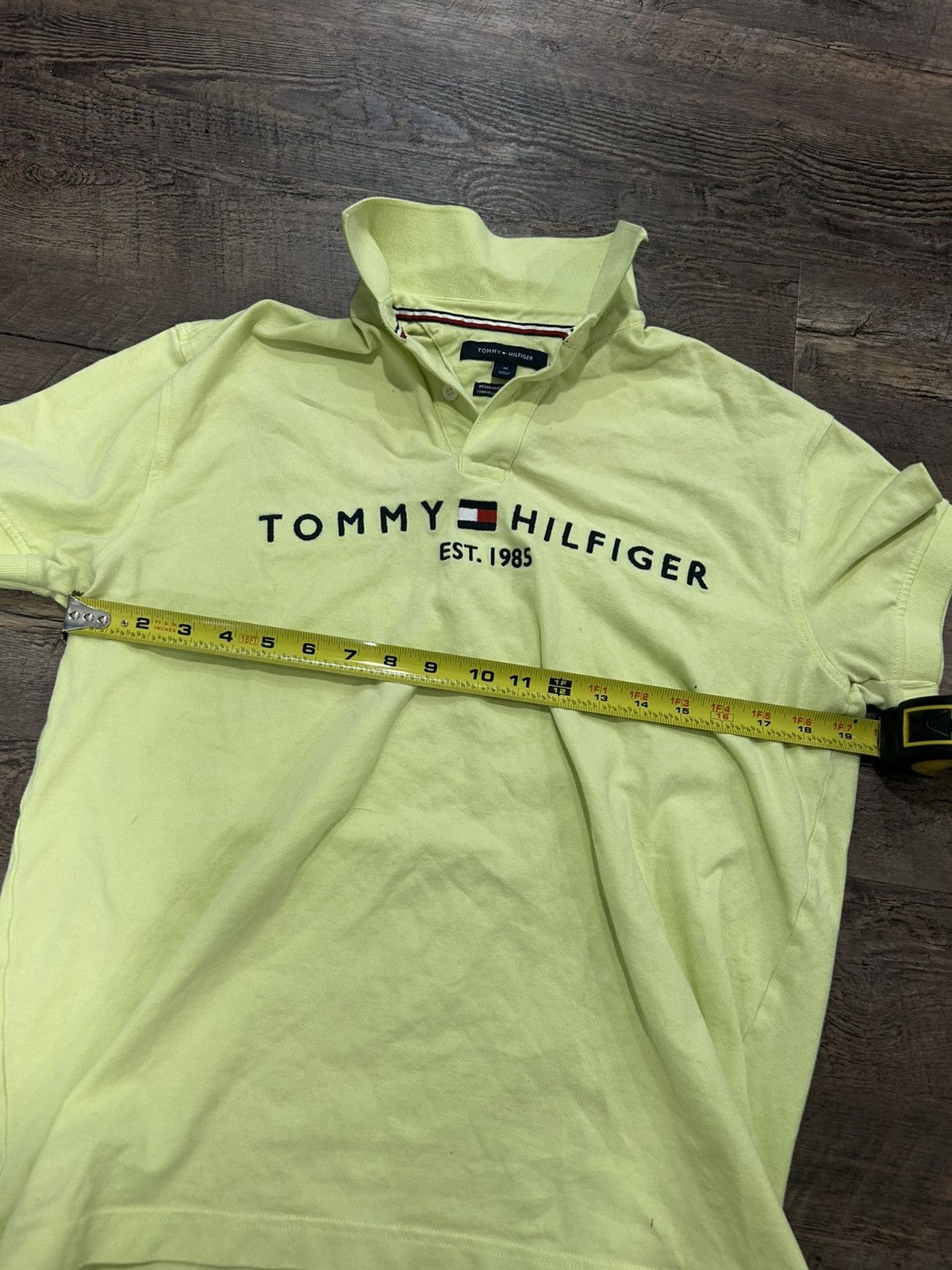 Tommy Hilfiger 💐 Light Yellow Vintage Polo Shirt 💐 Size US M / EU 48-50 / 2 - 7 Thumbnail