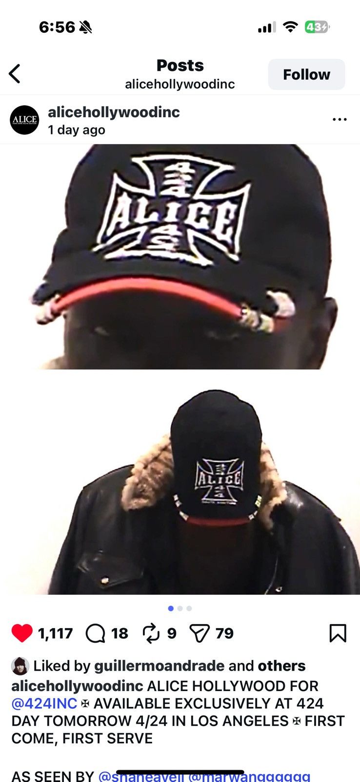 Alice Hollywood Alice hollywood x 424 moto cap LA exclusive Size ONE SIZE - 7 Thumbnail