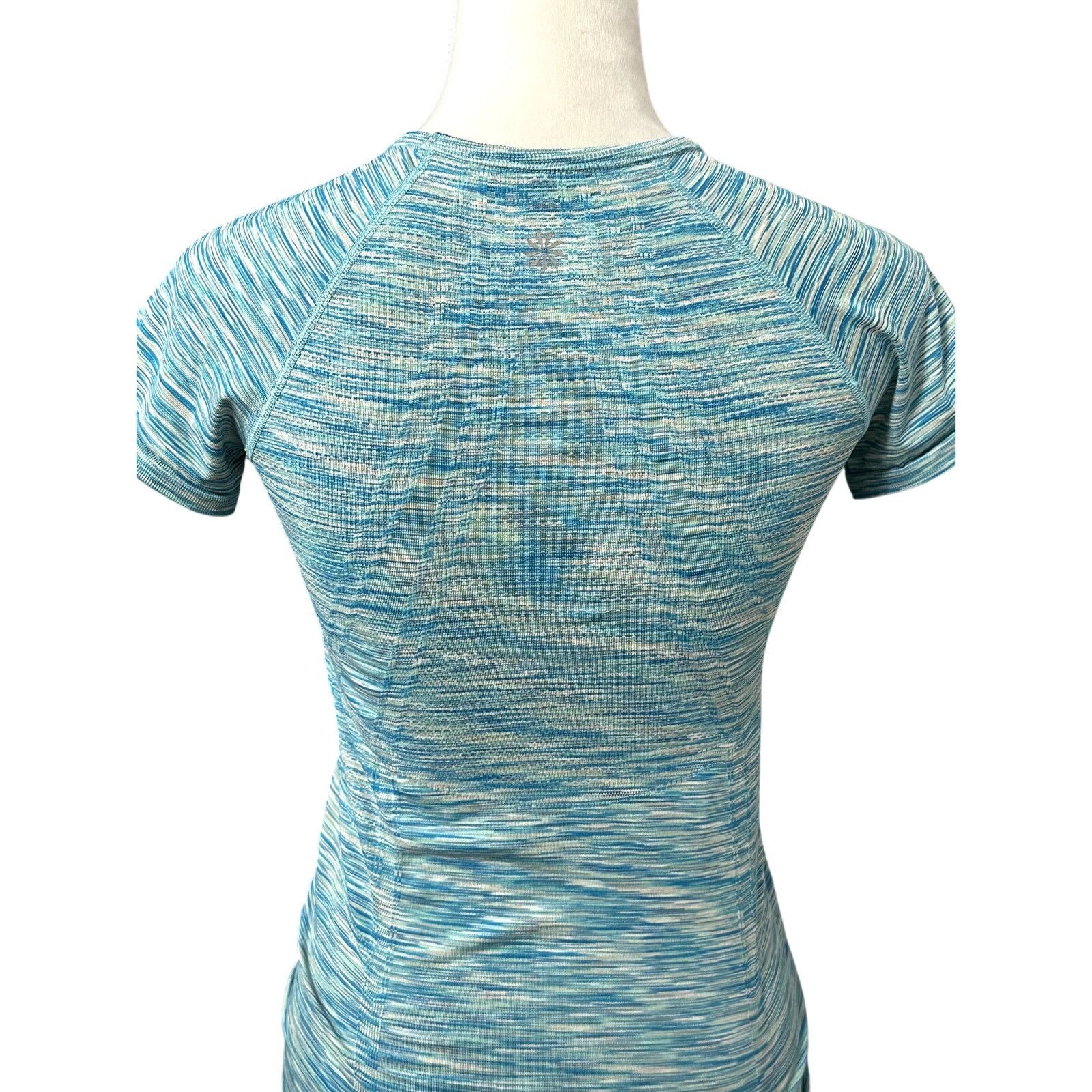 Other Athleta Activewear Top Space Dye Short Sleeve Ruched Blue XS Size XS / US 0-2 / IT 36-38 - 5 Thumbnail