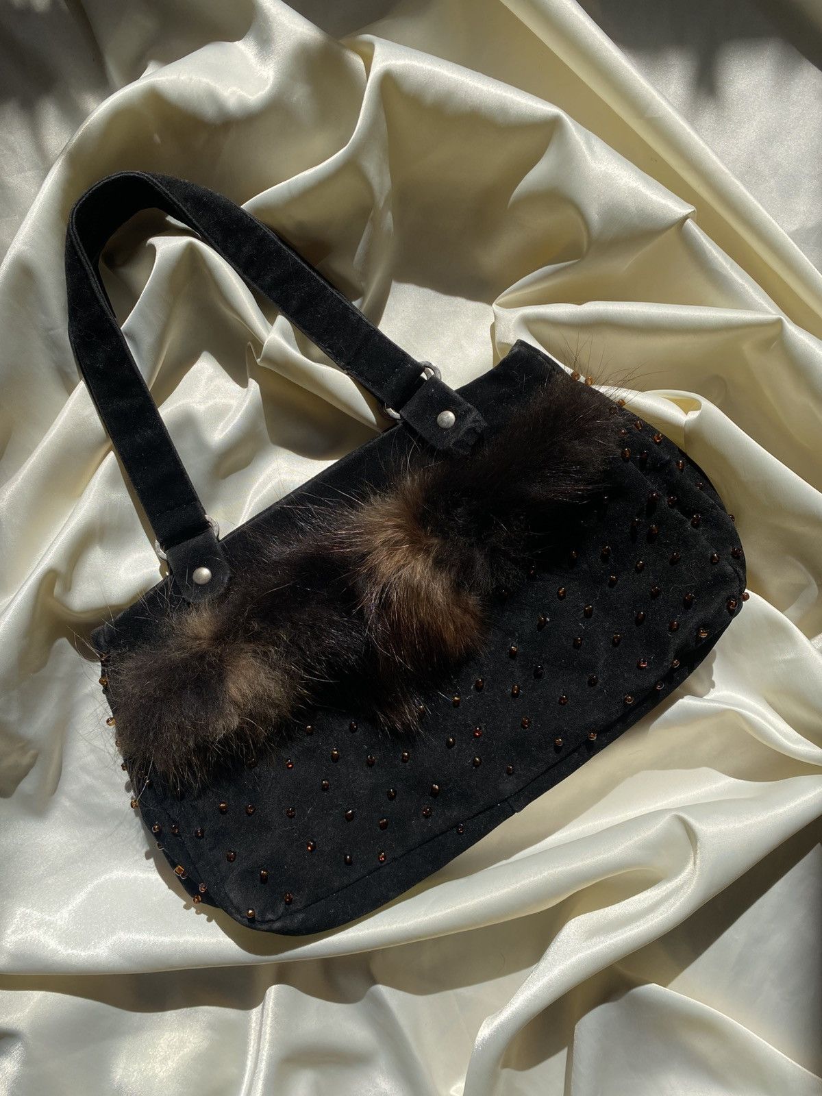 Vintage Vintage rabbit fur shoulder bag Size ONE SIZE - 4 Thumbnail