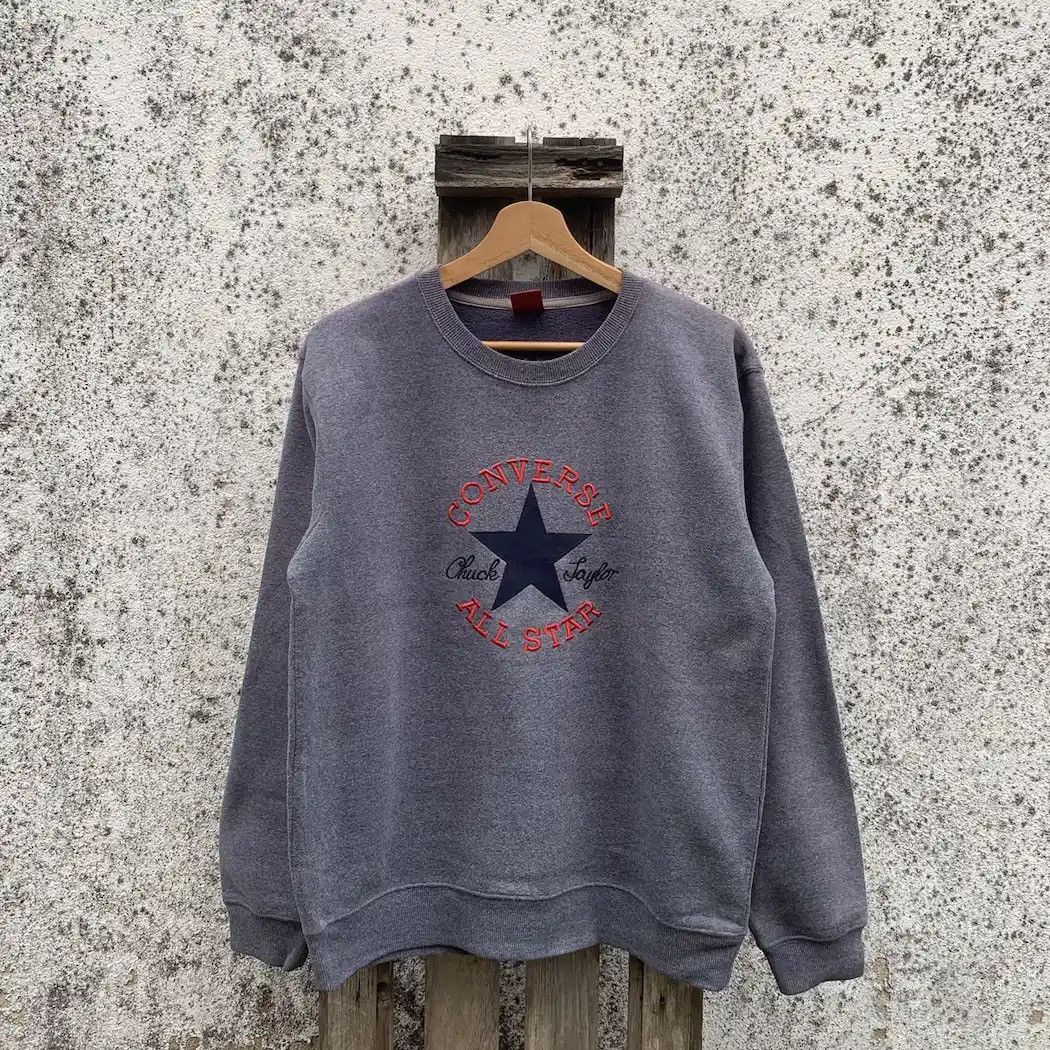 Converse × Vintage Converse All Star Big Logo Sweater Pullover Jumper Size US M / EU 48-50 / 2 - 1 Thumbnail