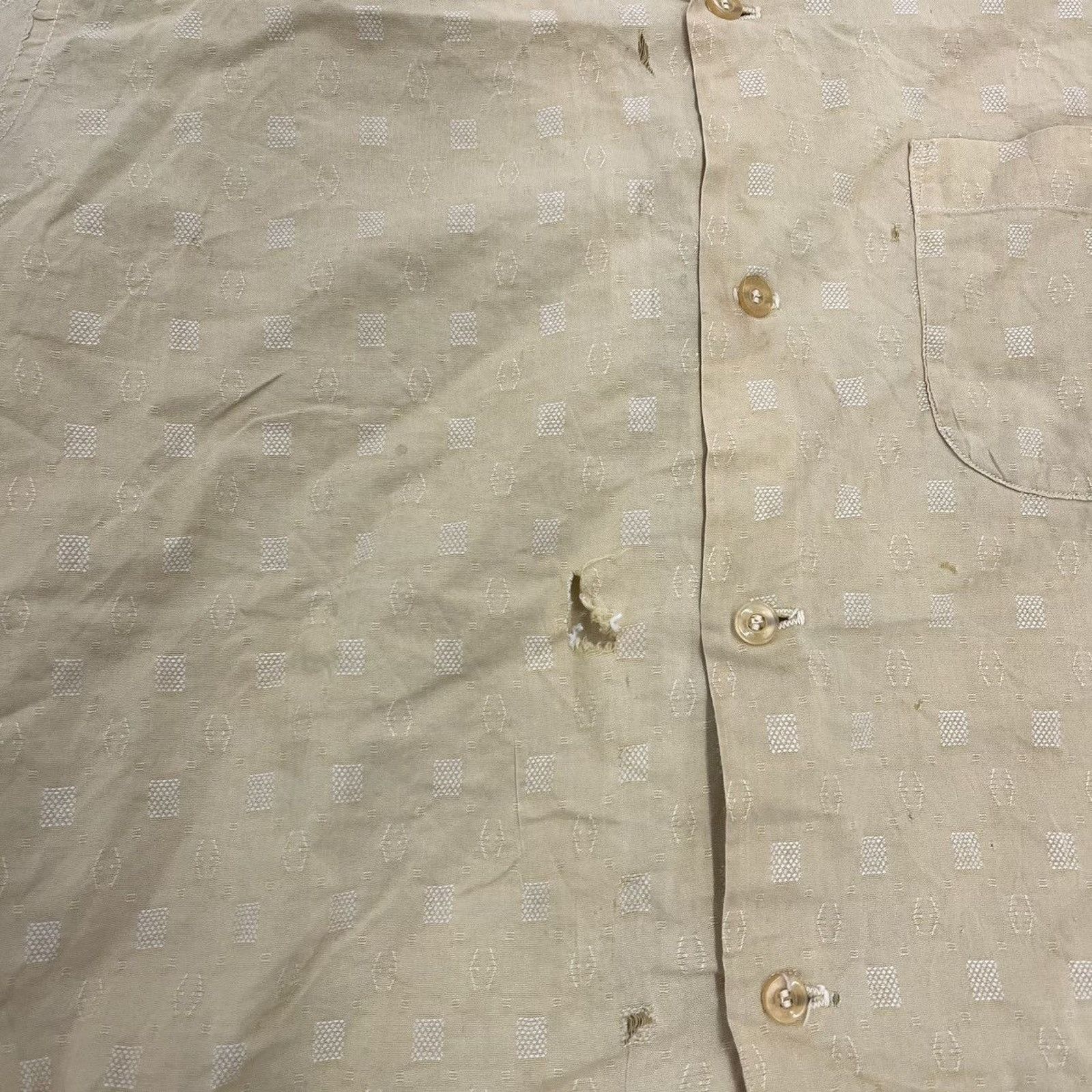 Other Vintage 50s Pelham Yellow Pattern Cotton Loop Collar Size US M / EU 48-50 / 2 - 2 Thumbnail