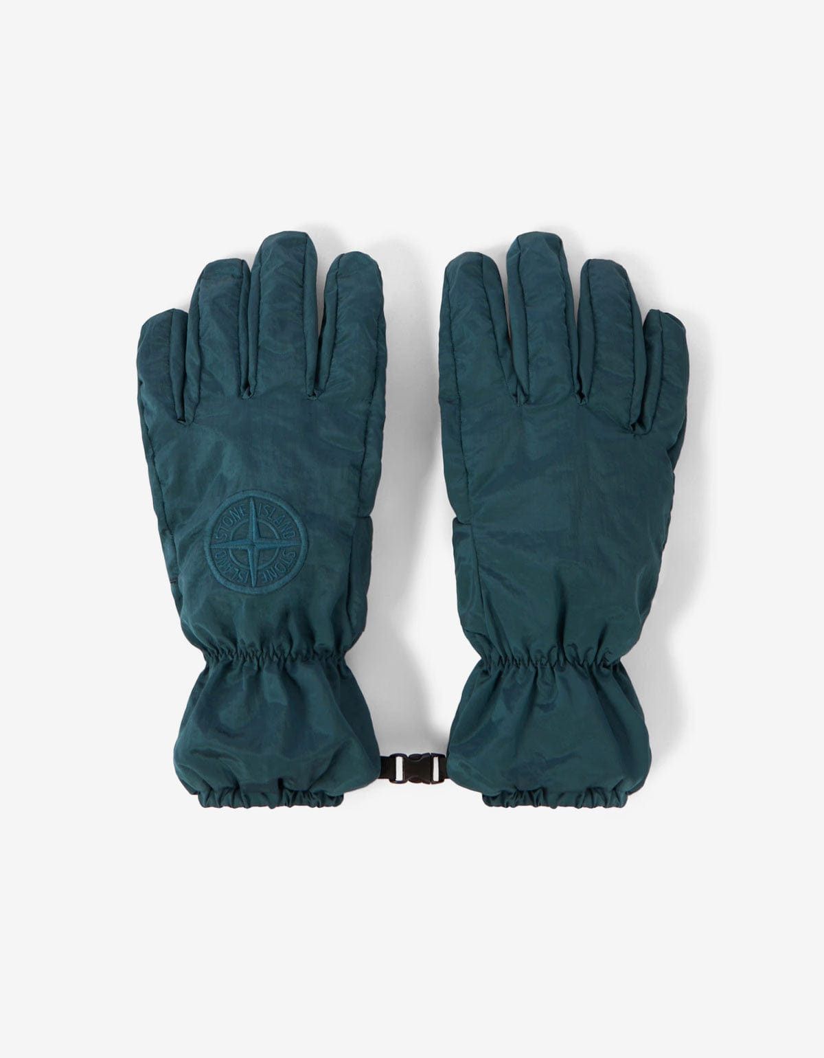 Stone Island Stone Island Teal Green Nylon Metal Gloves Size 34 - 1 Thumbnail