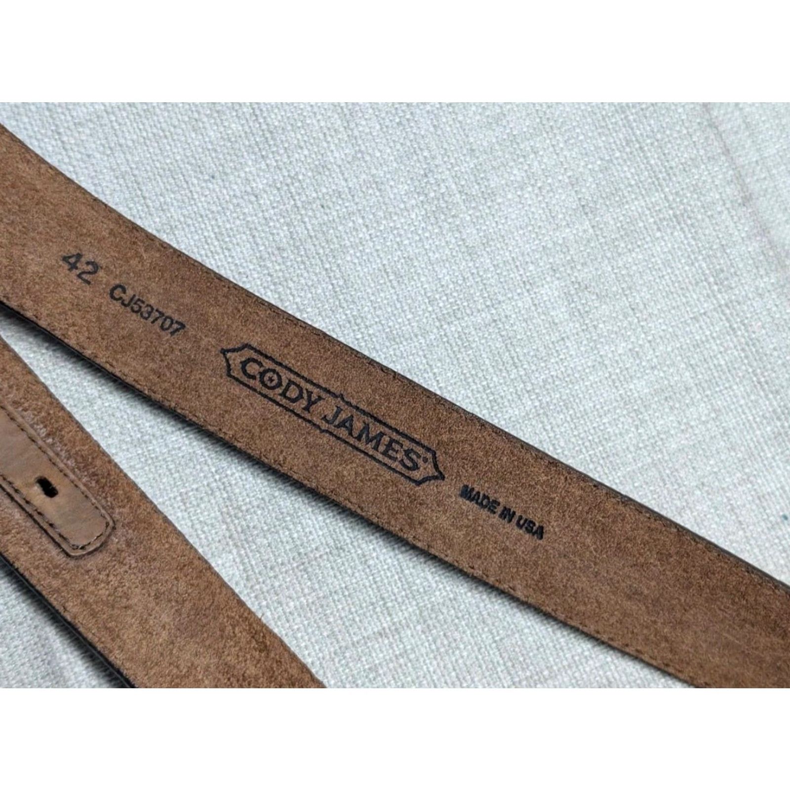 Cody James VINTAGE Cody James belt Western Belt 42 Men Brown Leather Cowhide USA made with buckle Western pattern Decade - Mens Size 42 - 6 Thumbnail