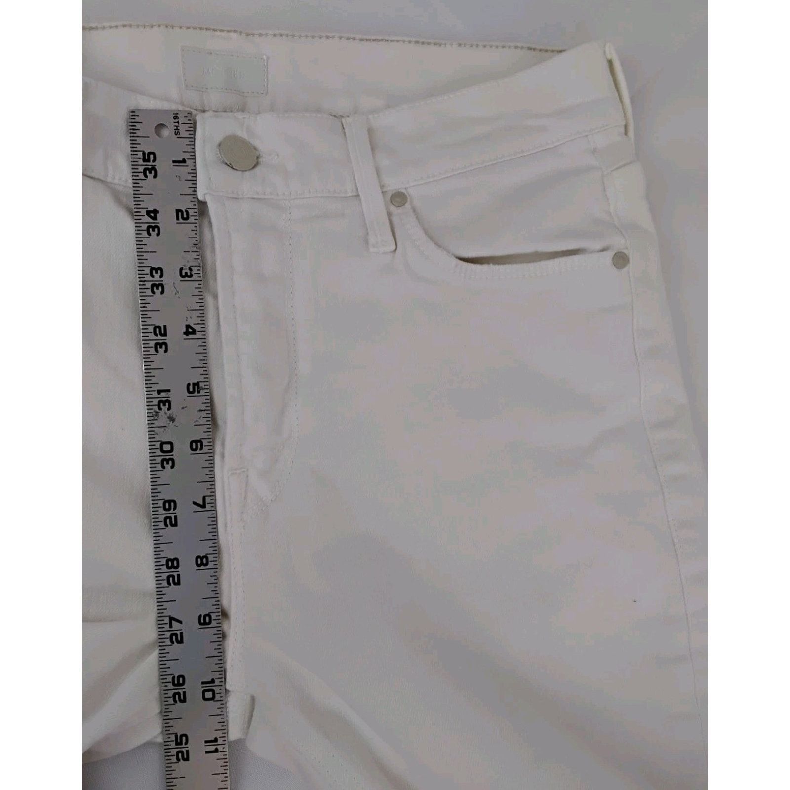 MOTHER Mother The Mid Rise Dazzler Jeans Women's 29 White Crop Size 29" - 18 Thumbnail
