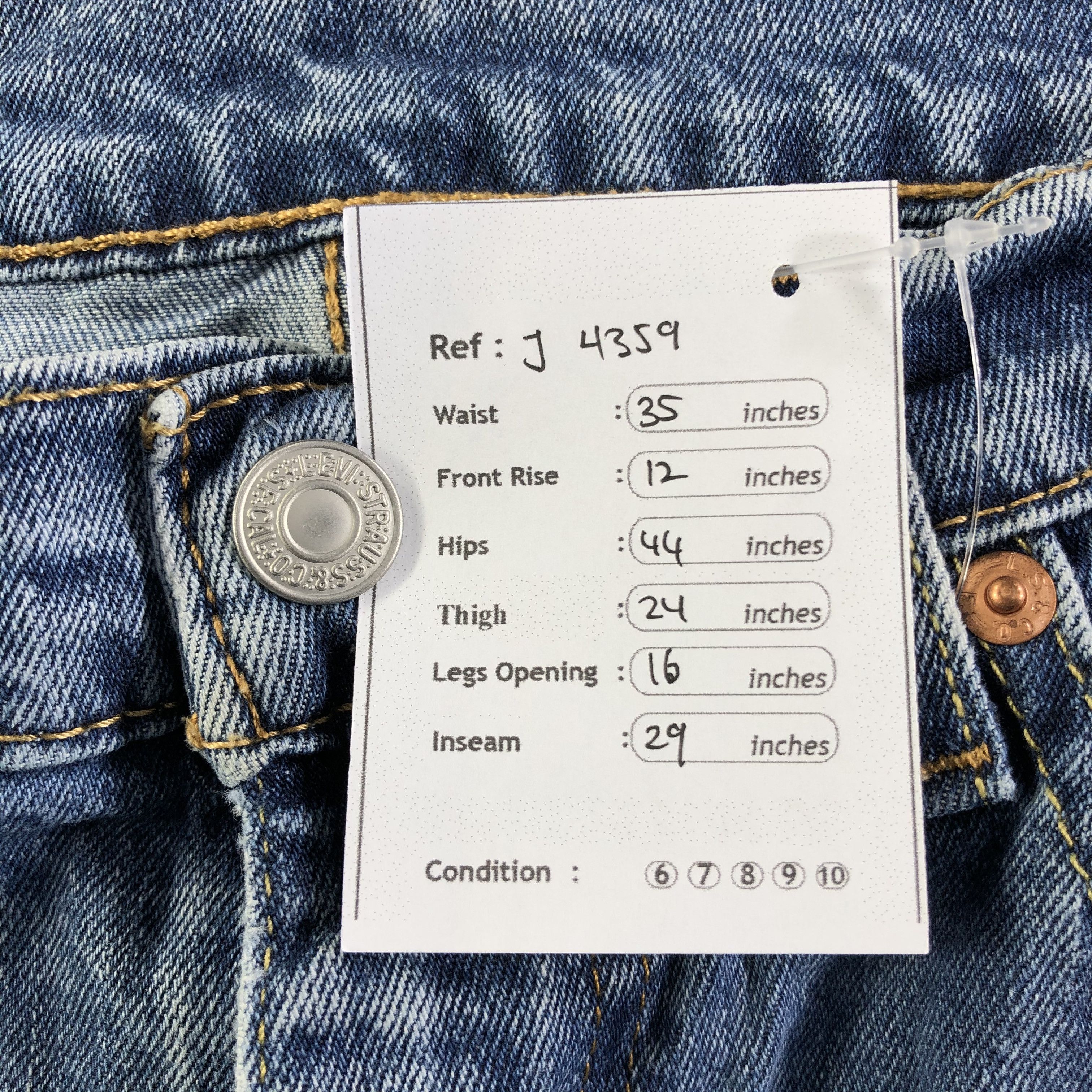 Levi's Vintage Blue Wash Levis 505 Jeans-J4359 Size US 35 - 11 Thumbnail