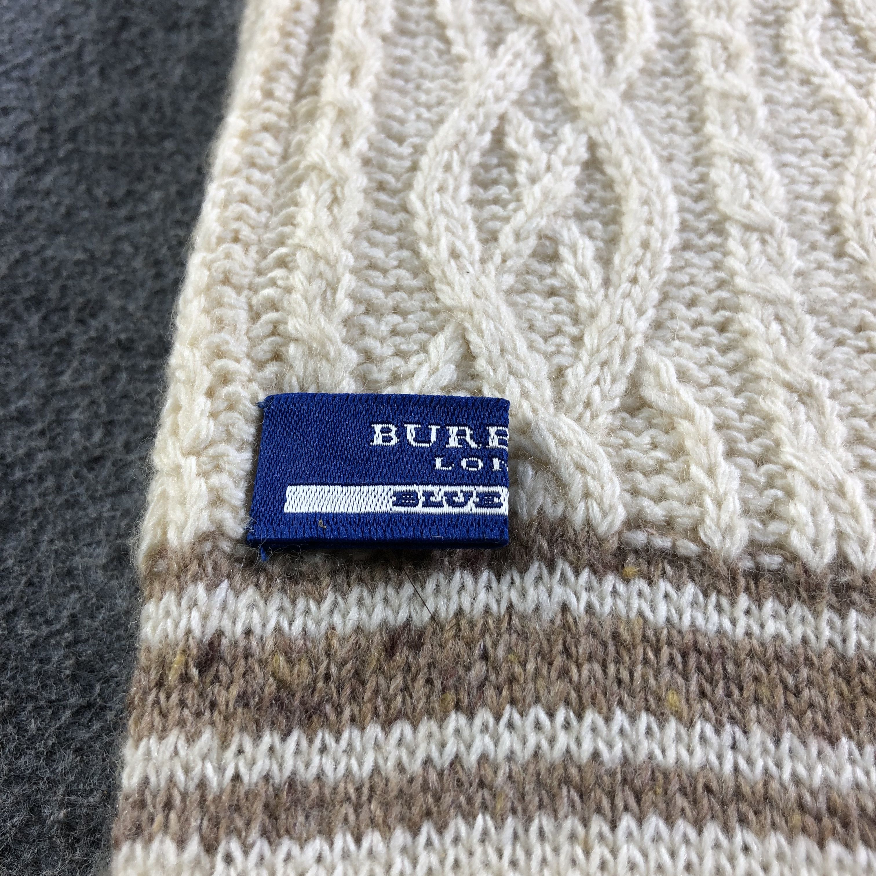 Burberry Burberry Cable Knit Blue Label Wool Scarf Muffler V1759 Size ONE SIZE - 3 Thumbnail