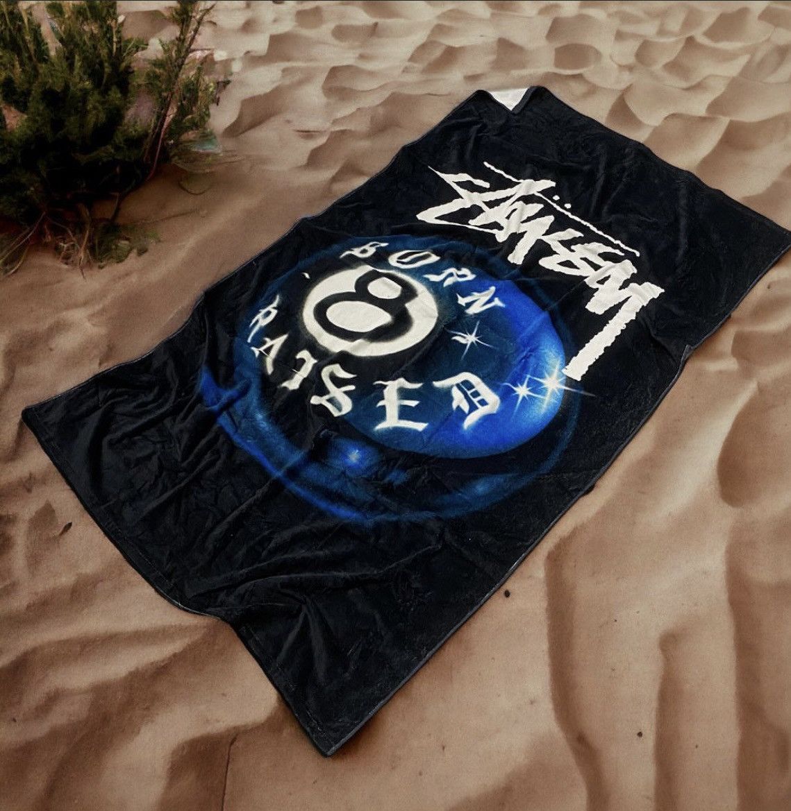Born X Raised × Stussy Stussy Born X Raised 8 Ball Black Beach Towel Size ONE SIZE - 3 Thumbnail