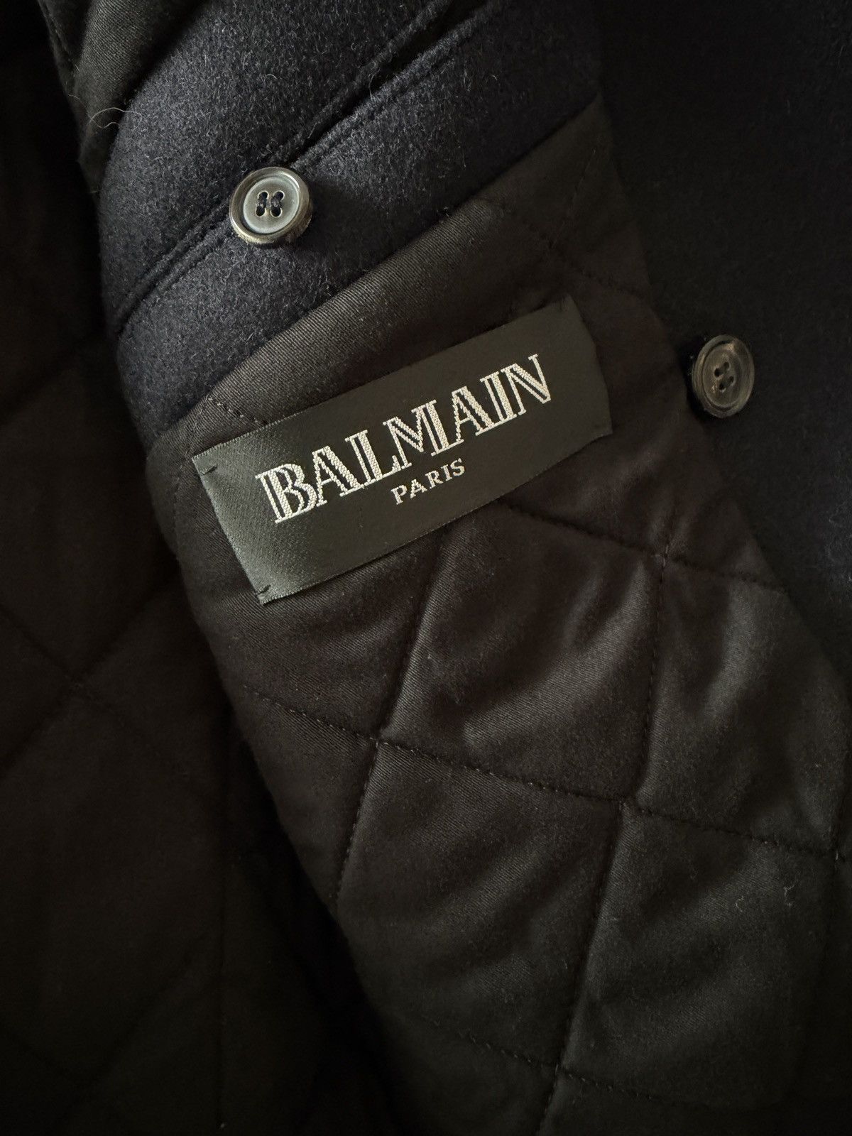 Balmain BALMAIN Navy Wool-Padded Military Coat Size US M / EU 48-50 / 2 - 8 Thumbnail