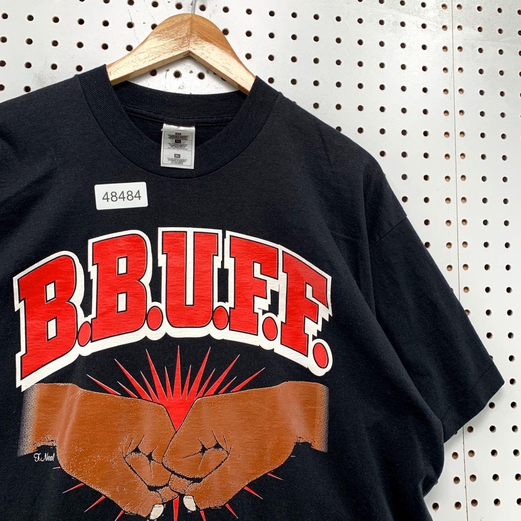Fruit Of The Loom VINTAGE All For One T Shirt Mens XL Black 90s BBUFF United Forever Black History Size US XL / EU 56 / 4 - 7 Thumbnail